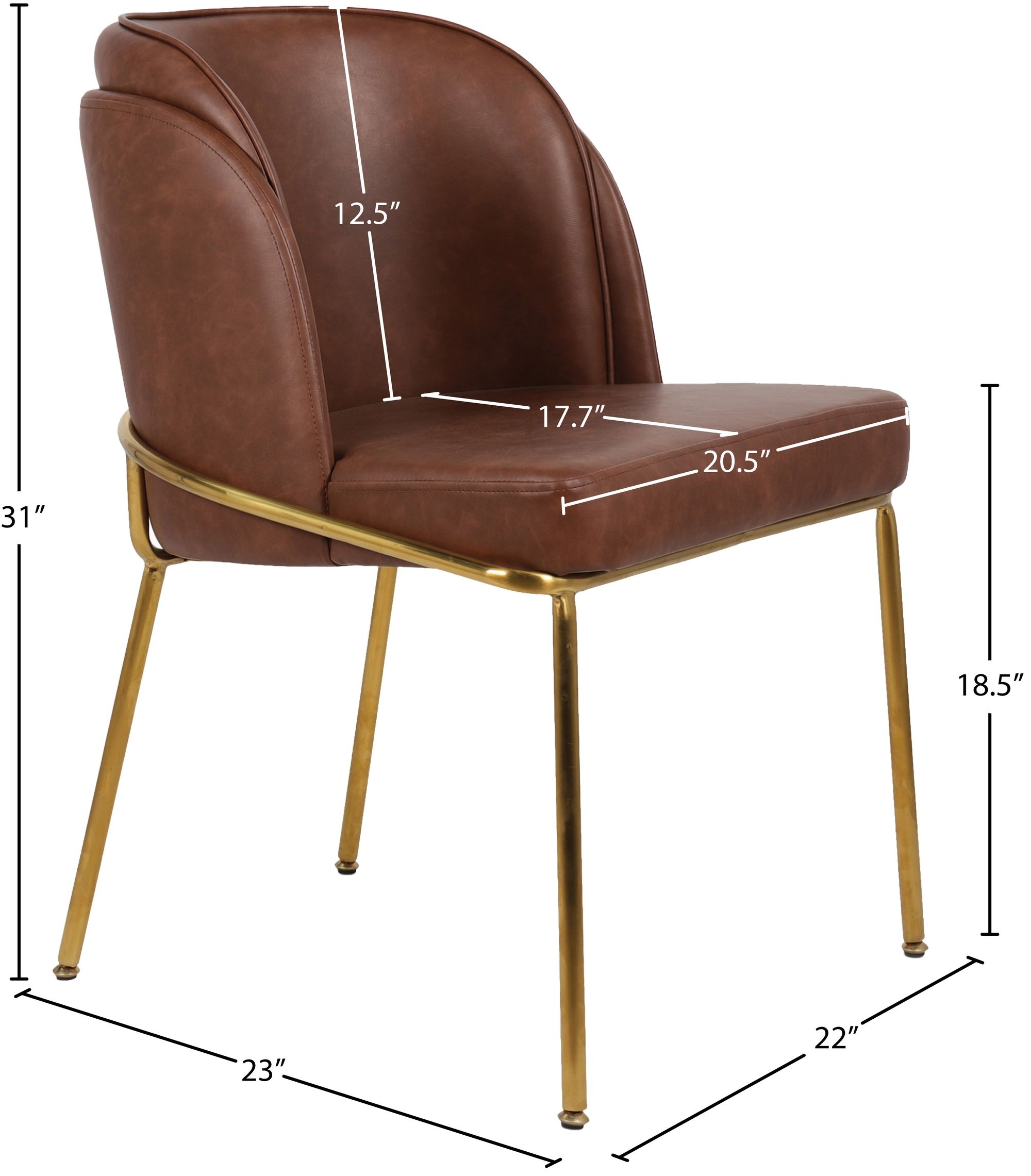 Jagger Faux Leather Dining Chair with Iron Legs