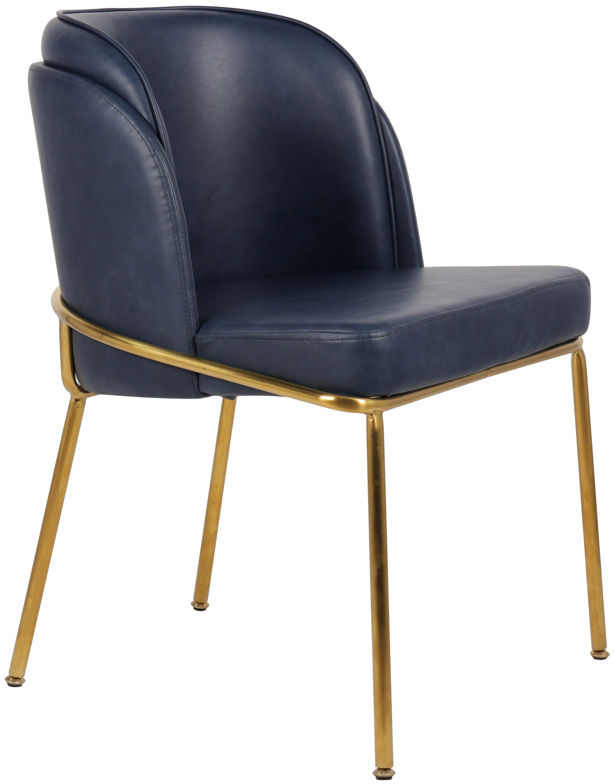 Jagger Faux Leather Dining Chair with Brushed Gold Iron Legs