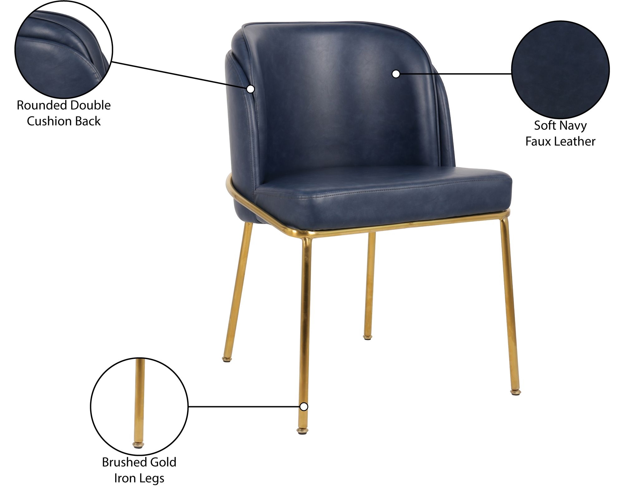 Jagger Faux Leather Dining Chair with Iron Legs