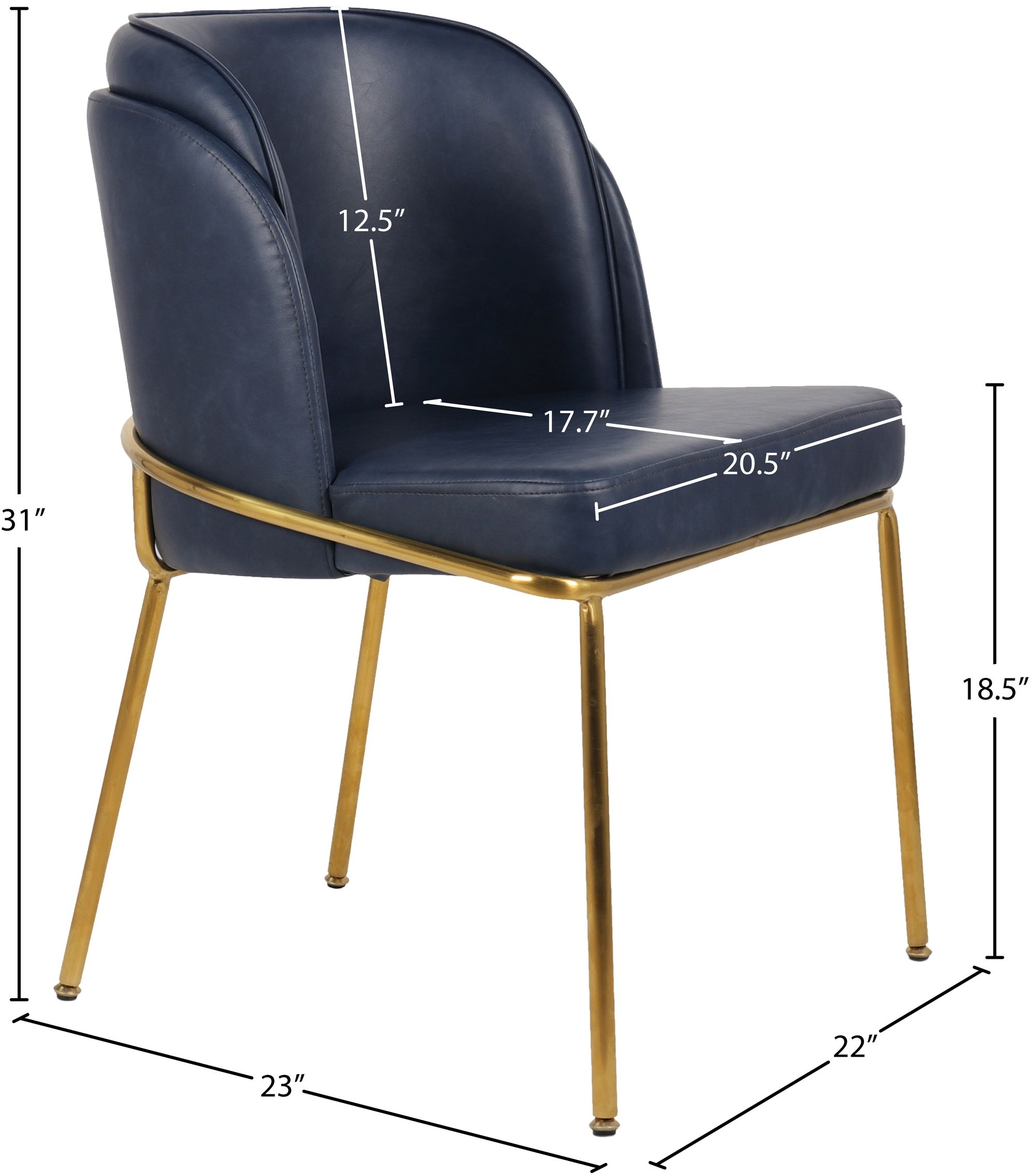 Jagger Faux Leather Dining Chair with Iron Legs