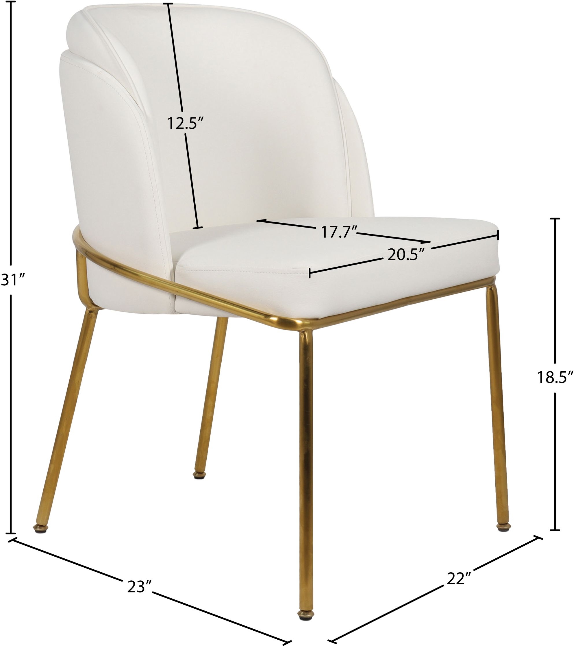 Jagger Faux Leather Dining Chair with Iron Legs