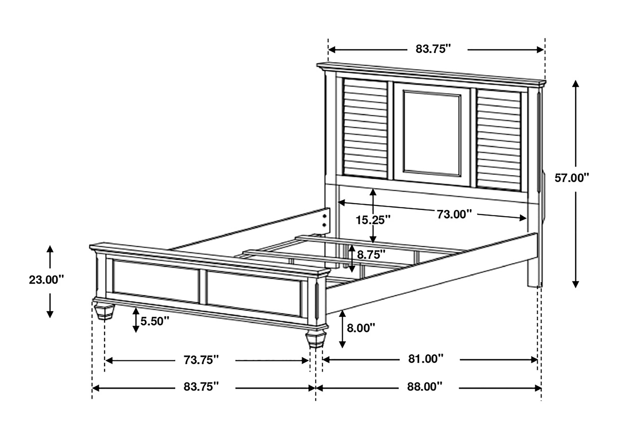 Franco Wood Panel Bed, Eastern King Size