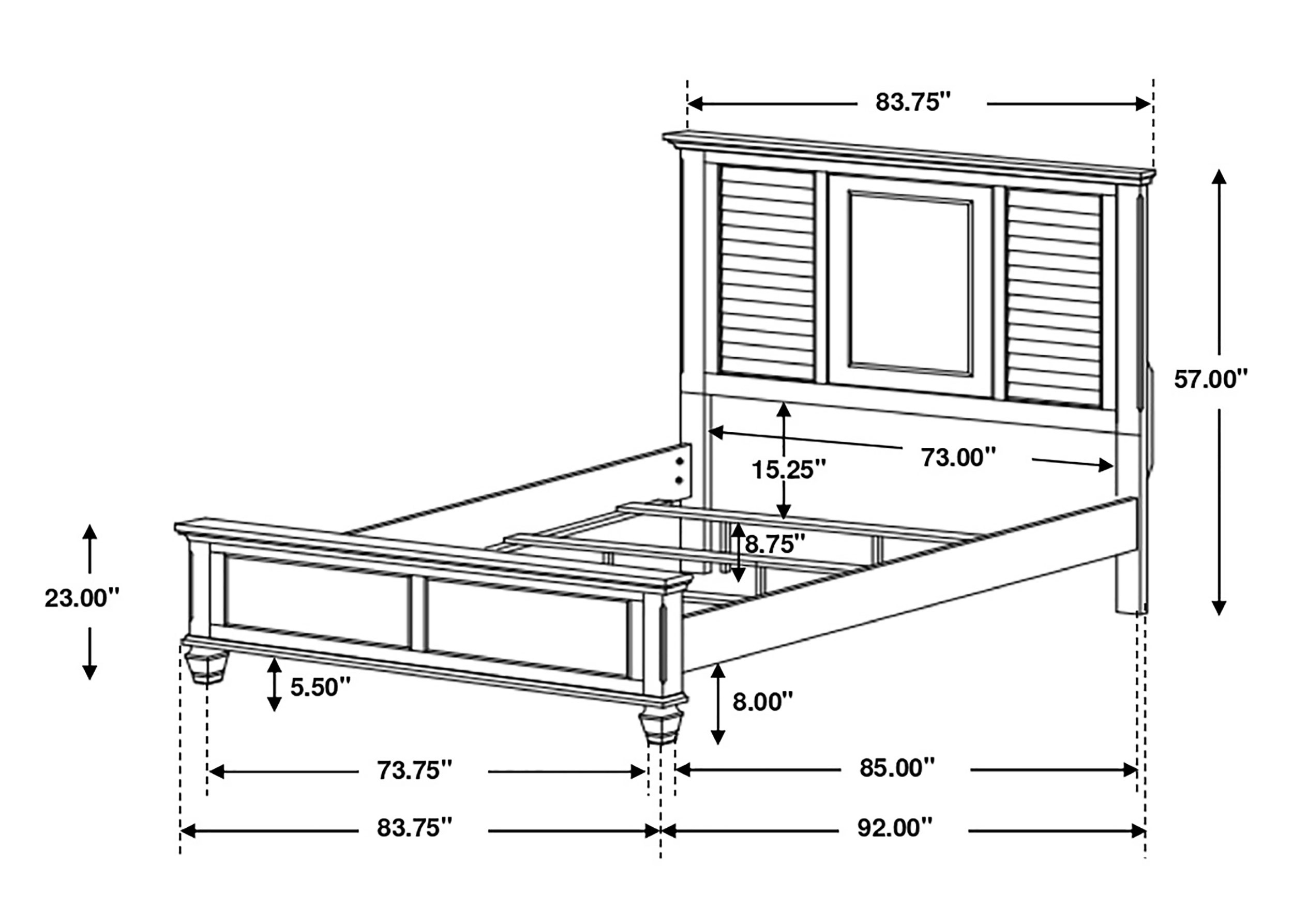 Franco Wood Panel Bed, California King Size