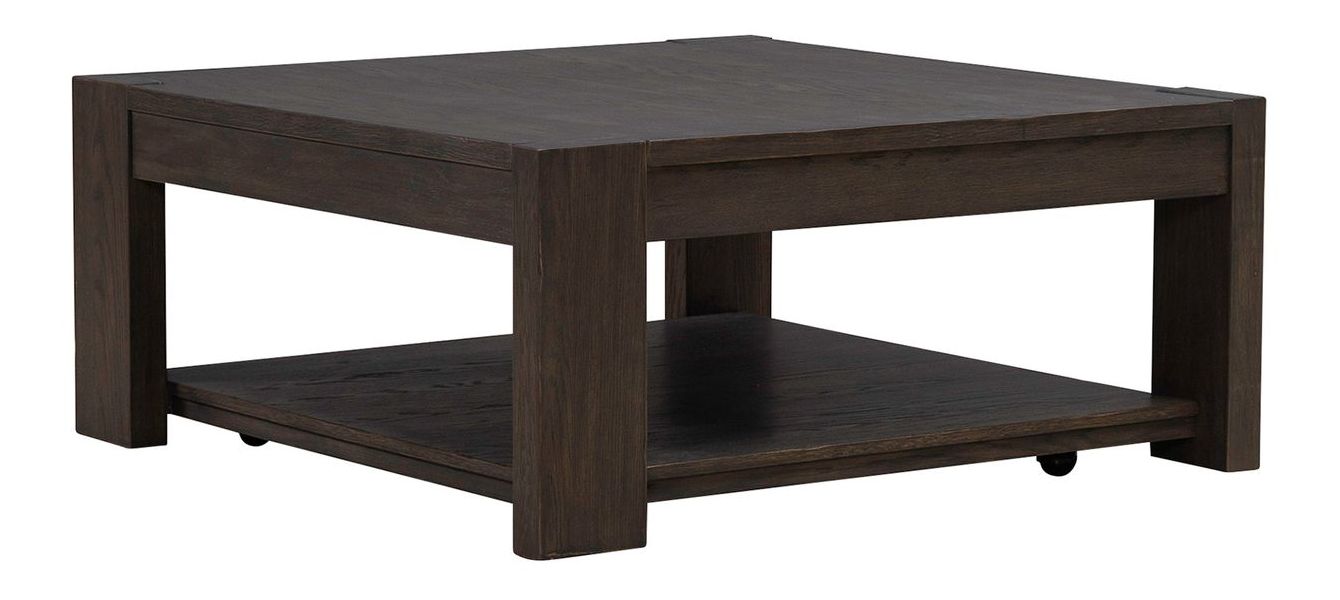 Lennox Hill Oversized Square Coffee Table | Bark Finish