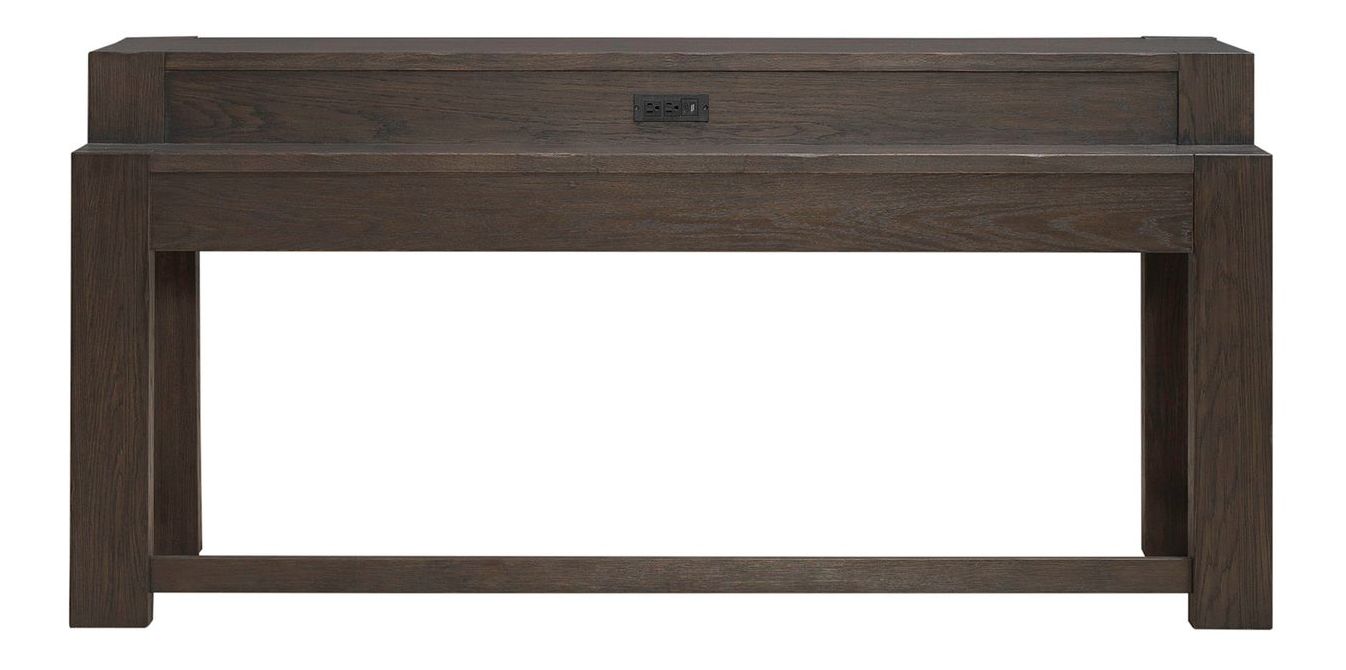 Lennox Hill Rectangular Wood Console Bar Table w/Charging Station