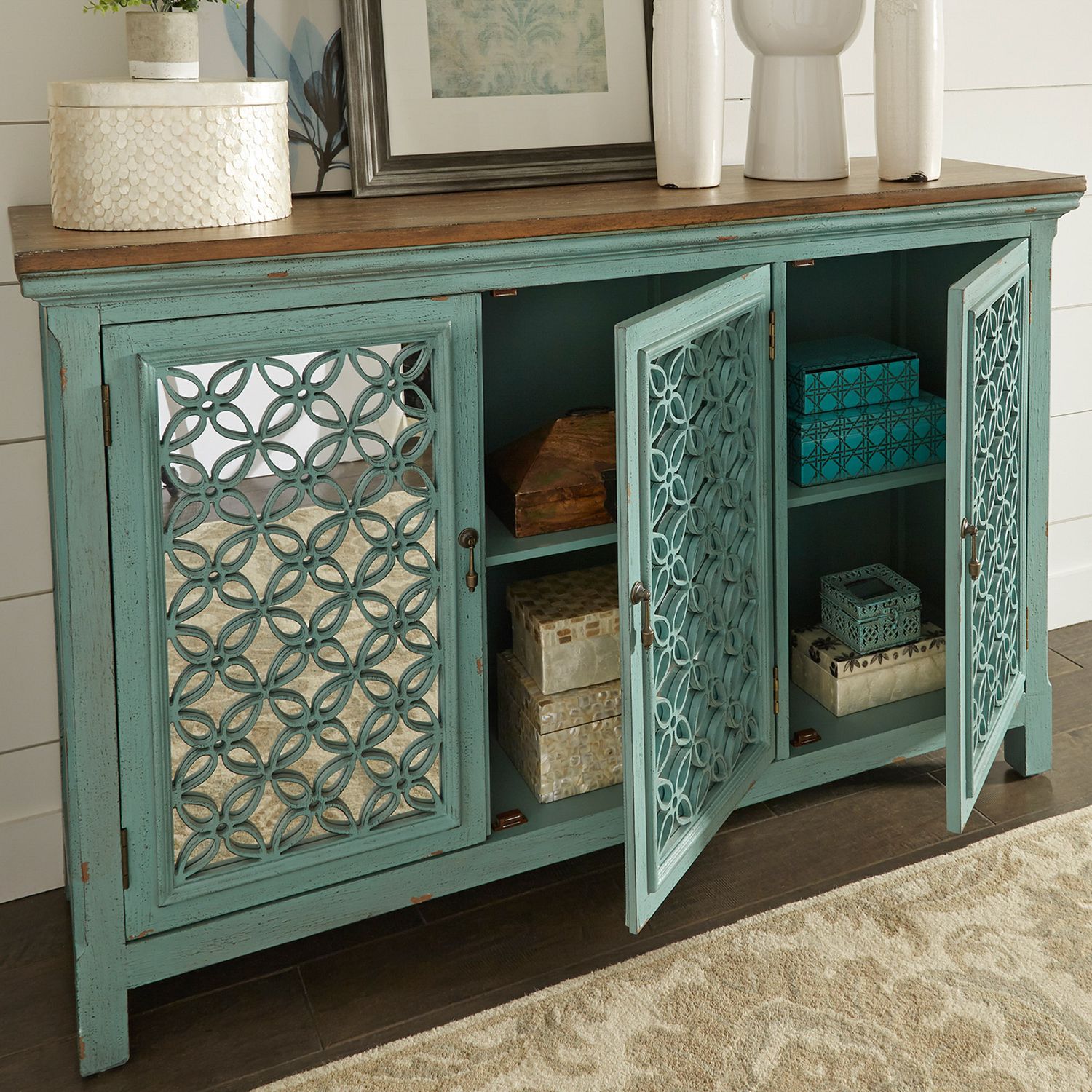 Kensington Wood Accent Cabinet w/3 Doors