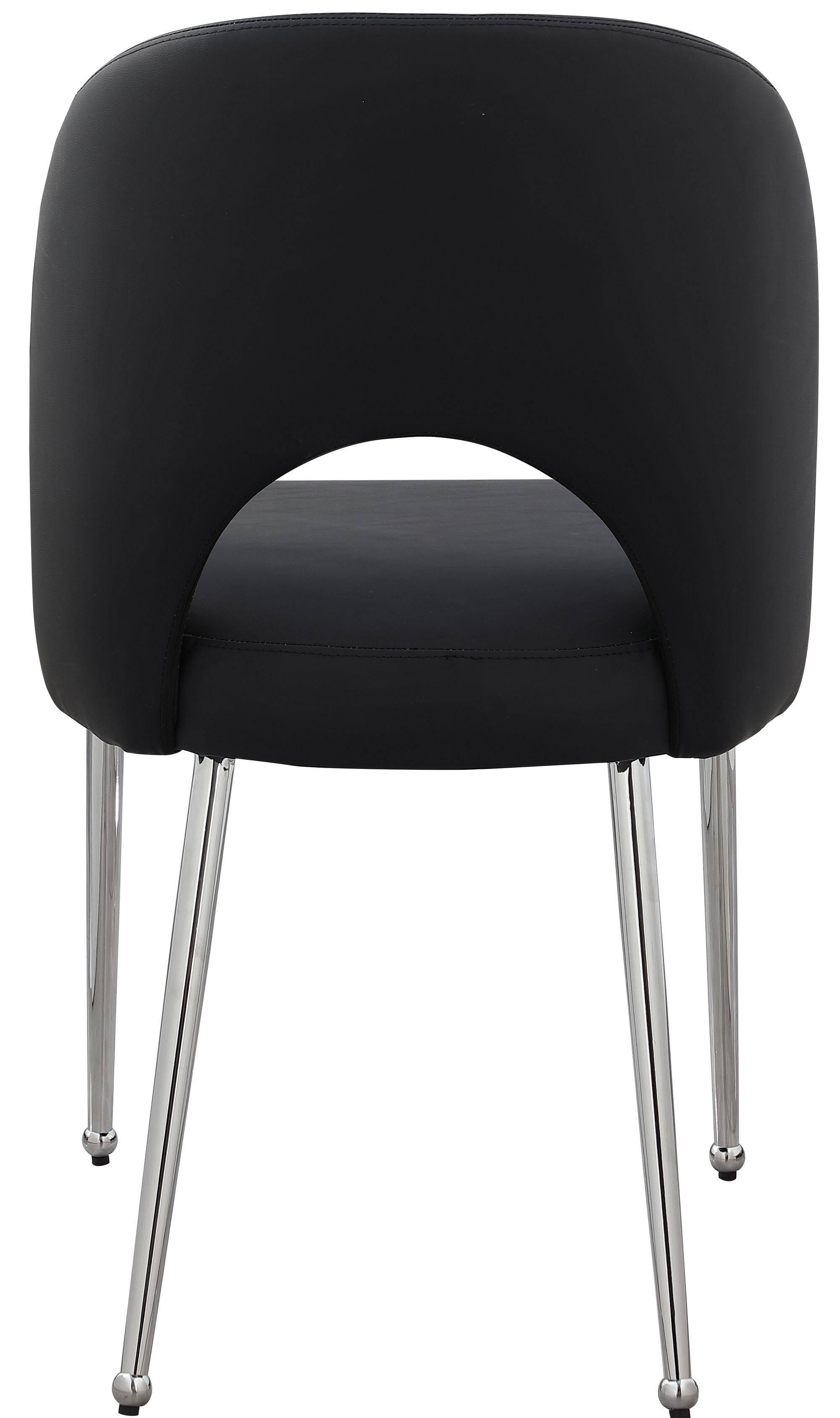 Logan Faux Leather Dining Chair with Chrome Ball Leg Design