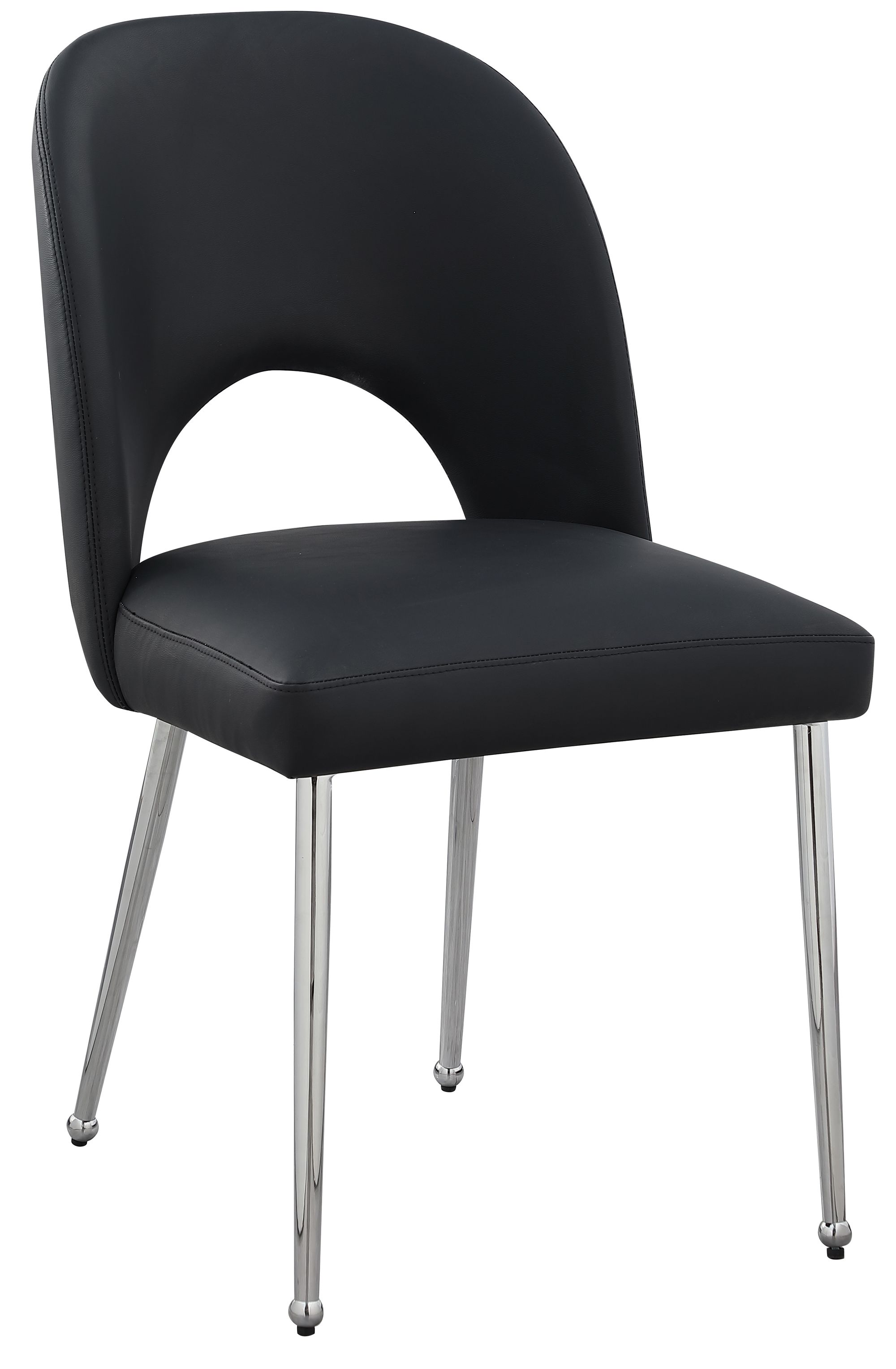 Logan Faux Leather Dining Chair with Chrome Ball Leg Design