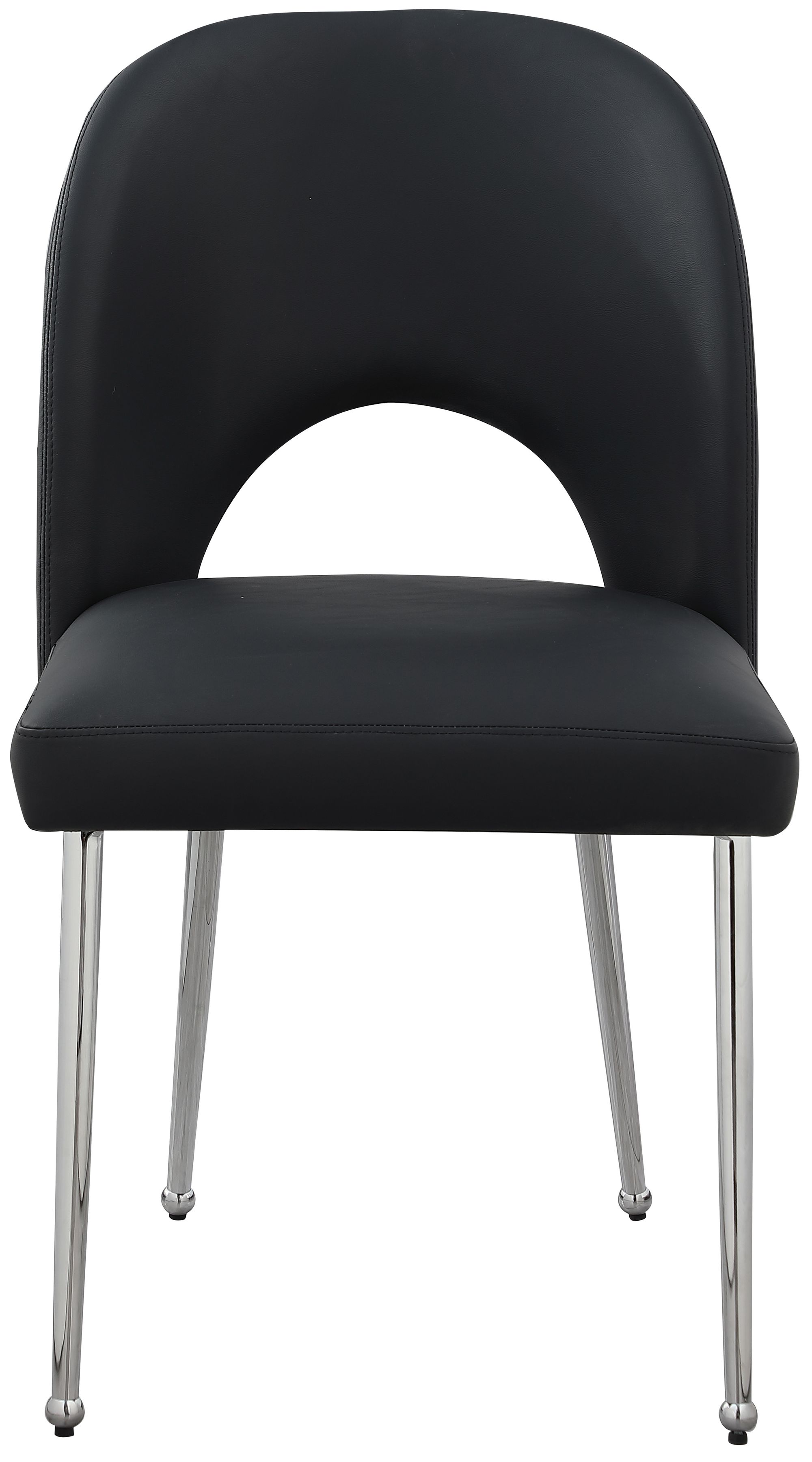 Logan Faux Leather Dining Chair with Chrome Ball Leg Design