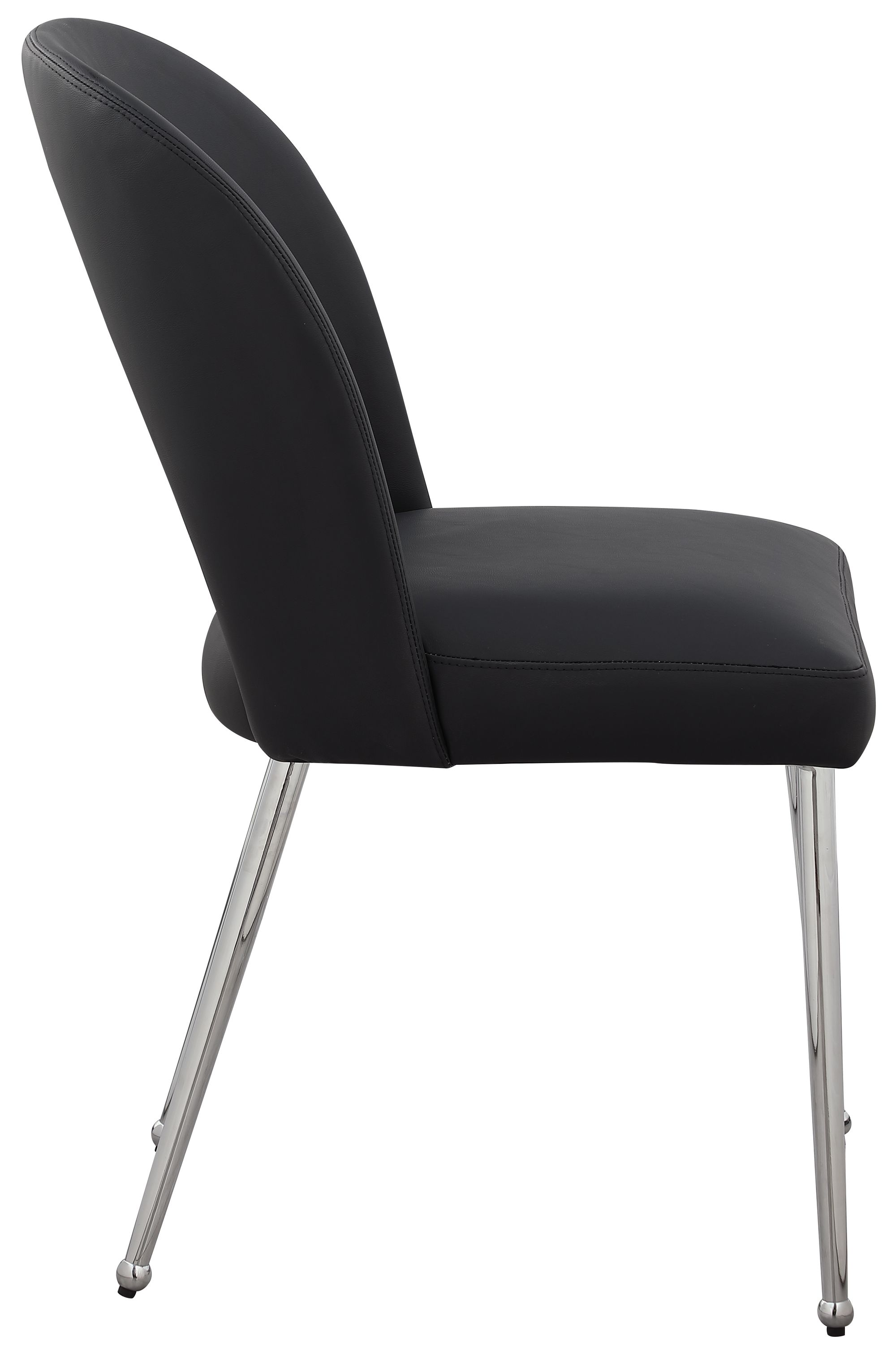Logan Faux Leather Dining Chair with Chrome Ball Leg Design