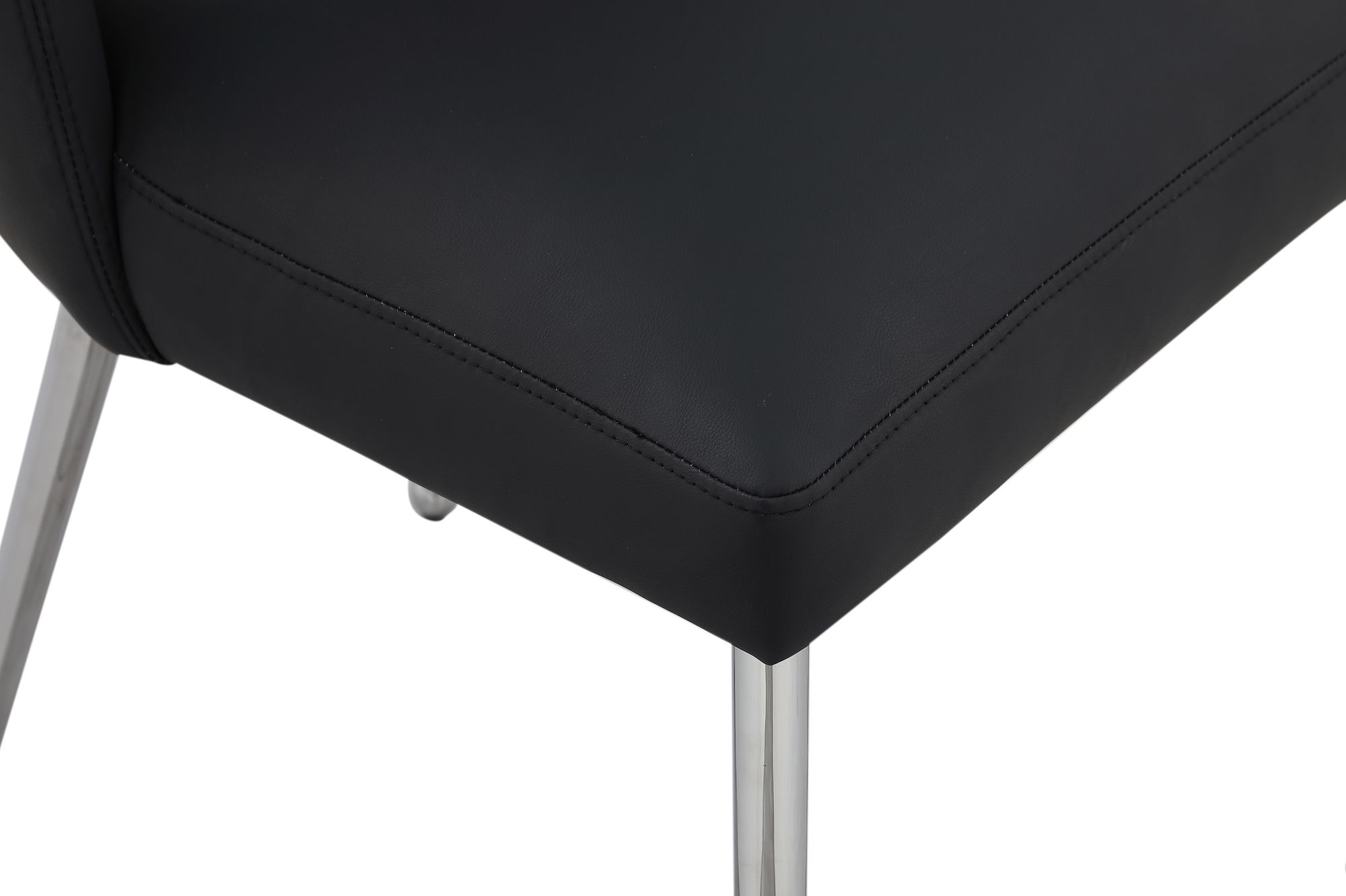 Logan Faux Leather Dining Chair with Chrome Ball Leg Design