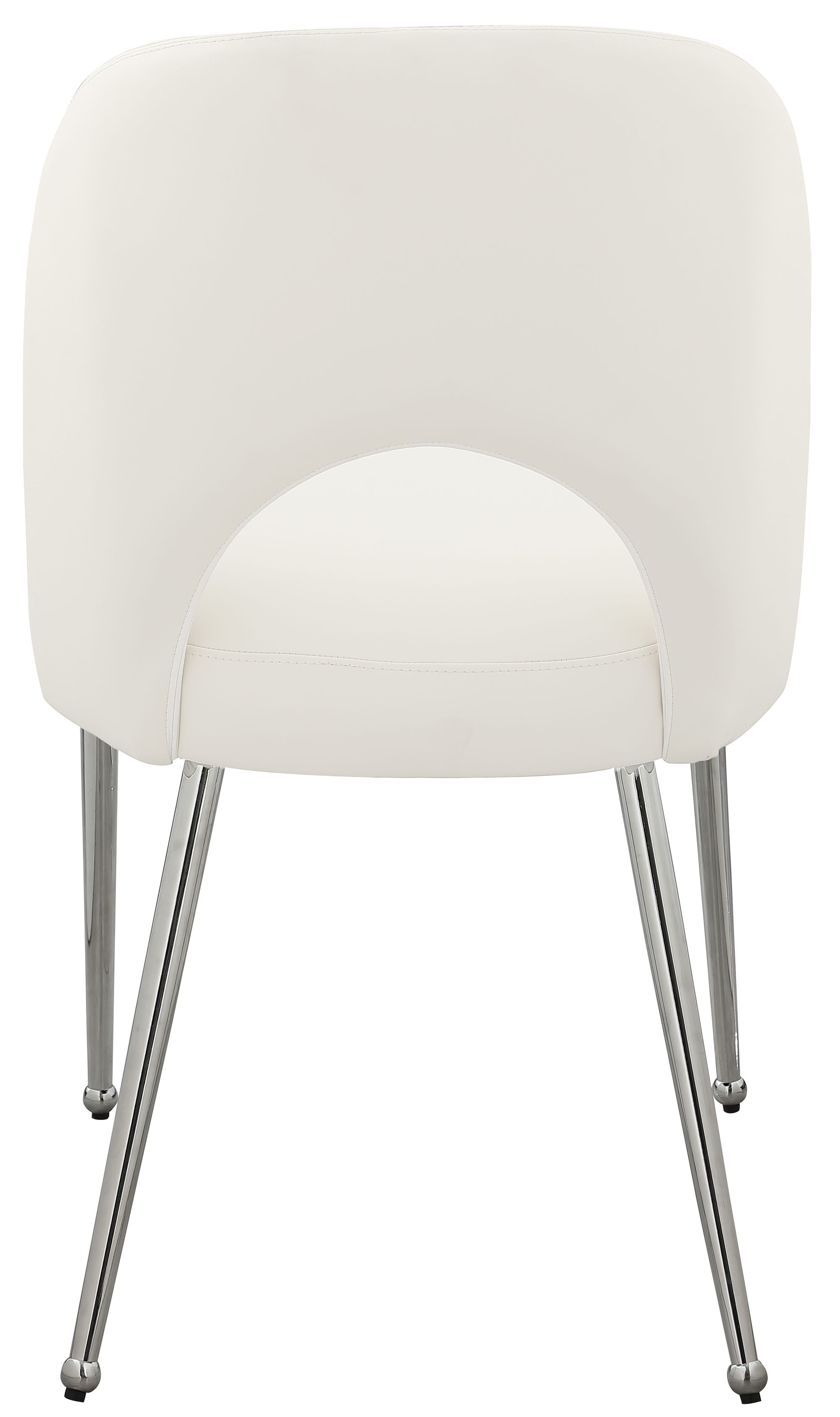 Logan Faux Leather Dining Chair with Chrome Ball Leg Design