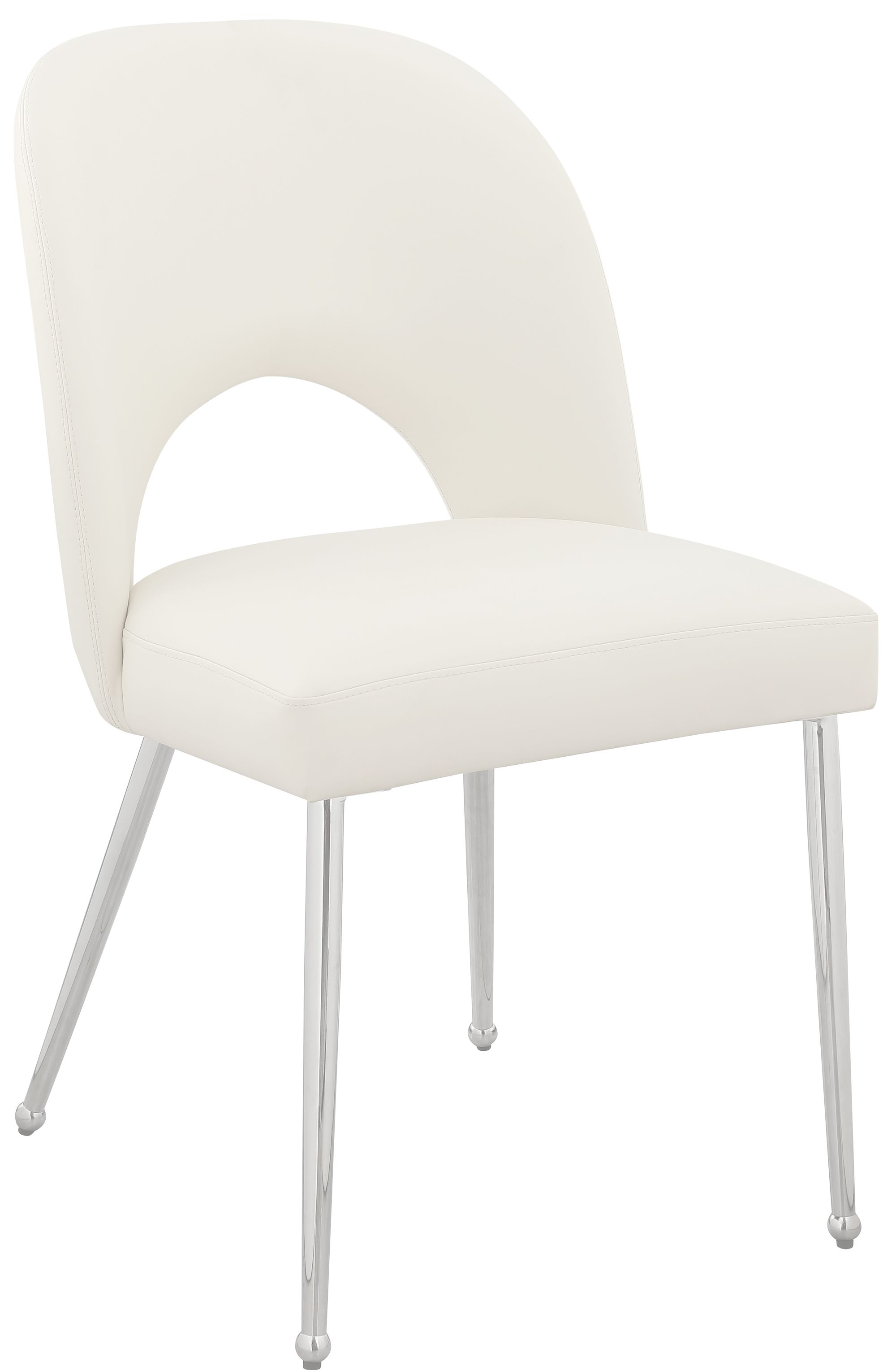 Logan Faux Leather Dining Chair with Chrome Ball Leg Design