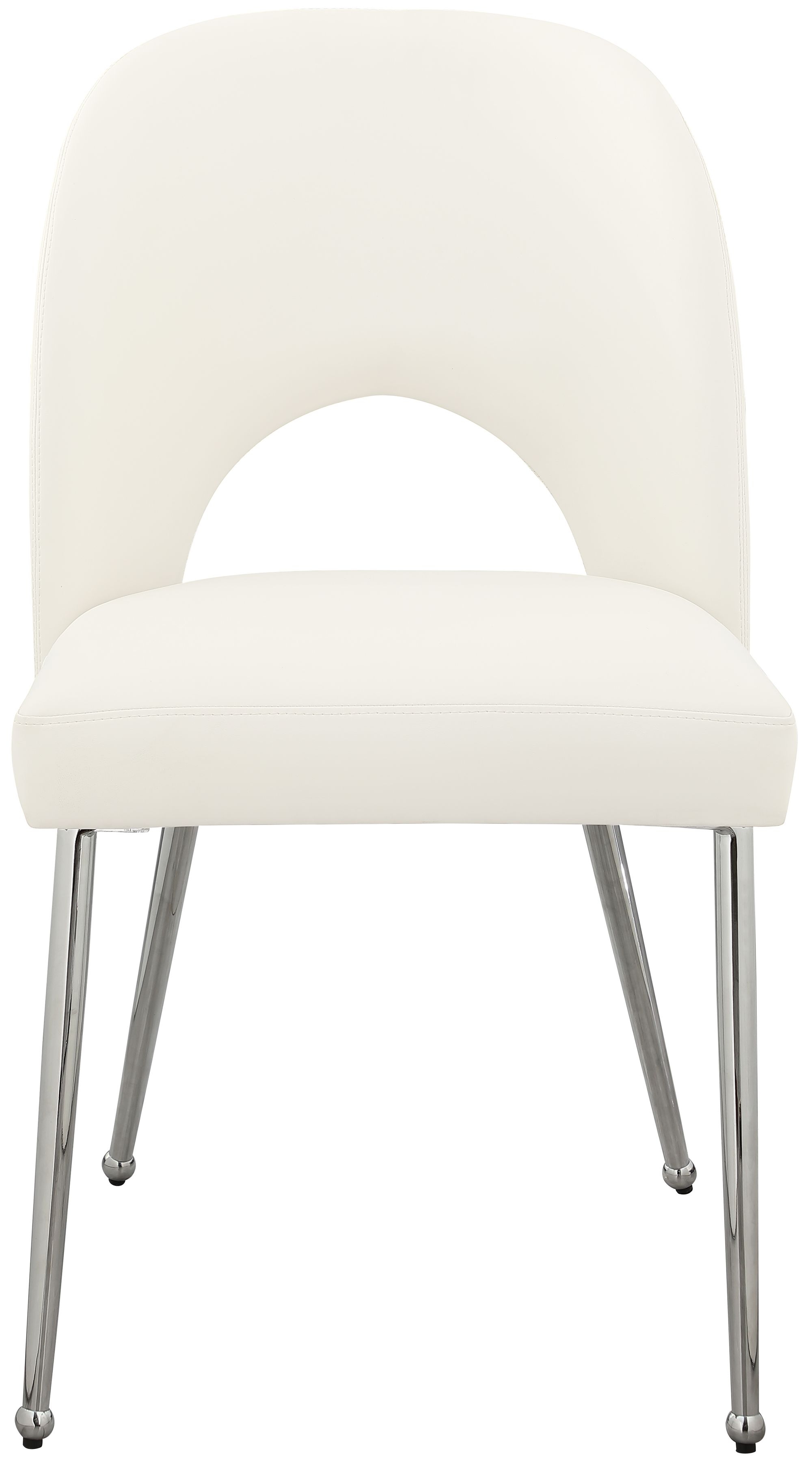 Logan Faux Leather Dining Chair with Chrome Ball Leg Design