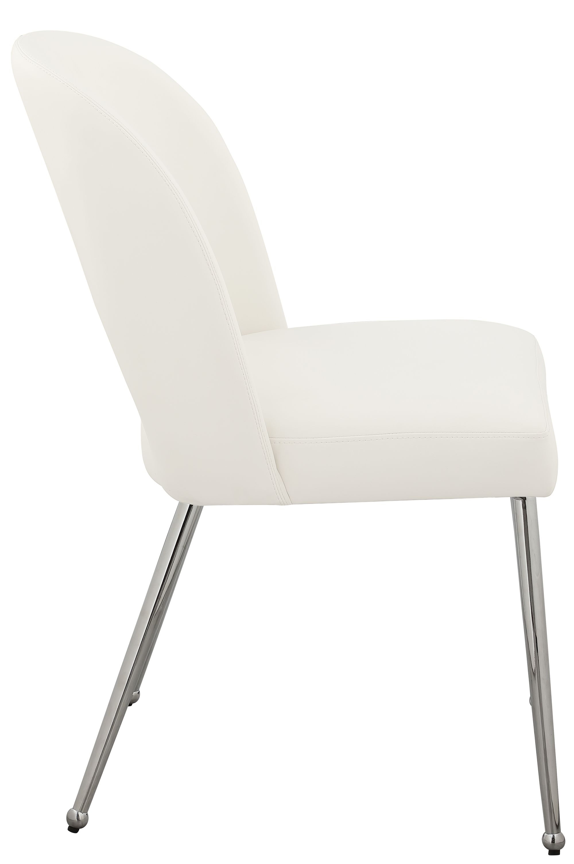 Logan Faux Leather Dining Chair with Chrome Ball Leg Design