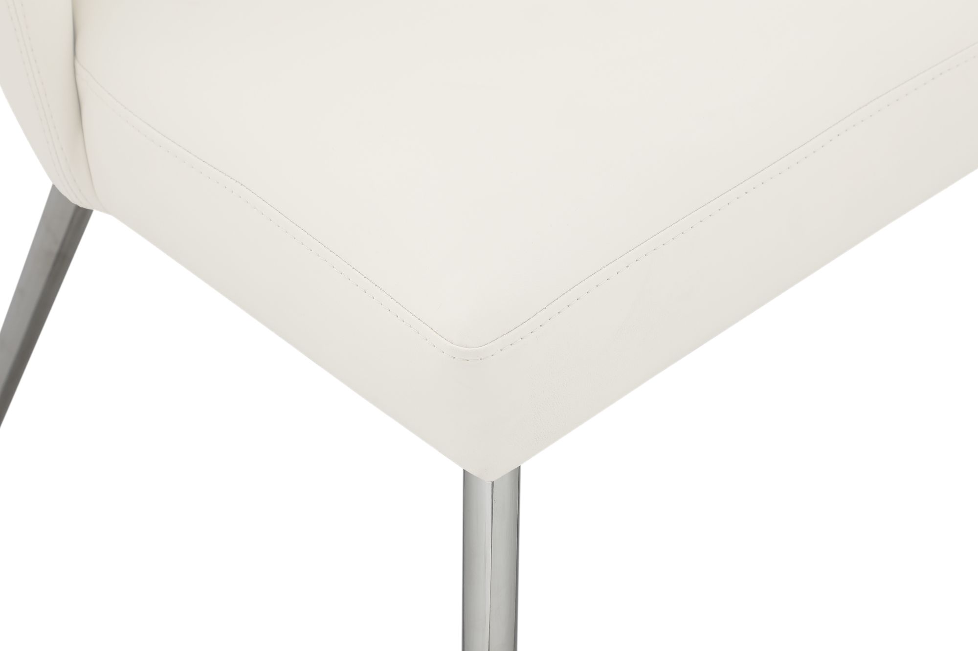 Logan Faux Leather Dining Chair with Chrome Ball Leg Design