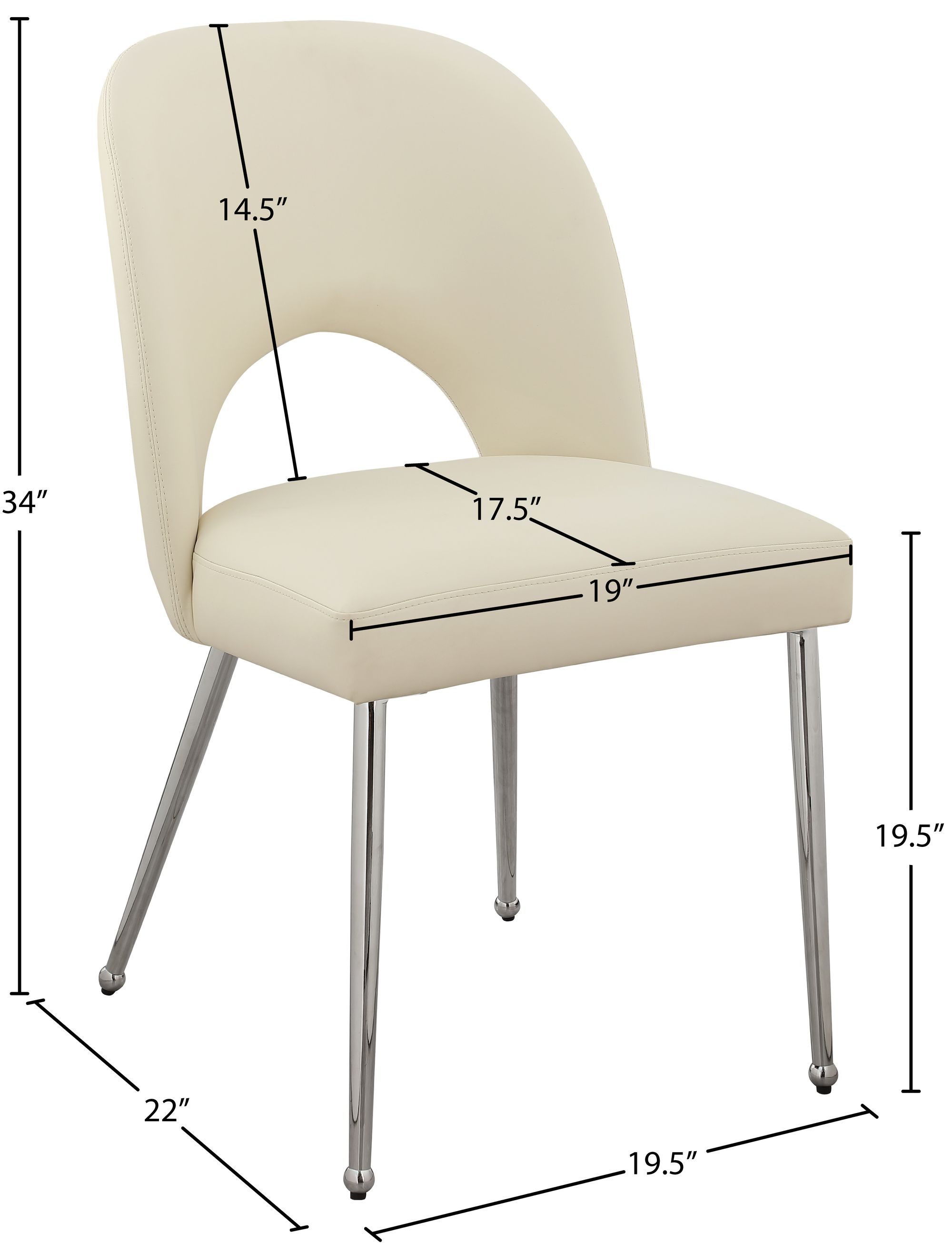 Logan Faux Leather Dining Chair with Chrome Ball Leg Design