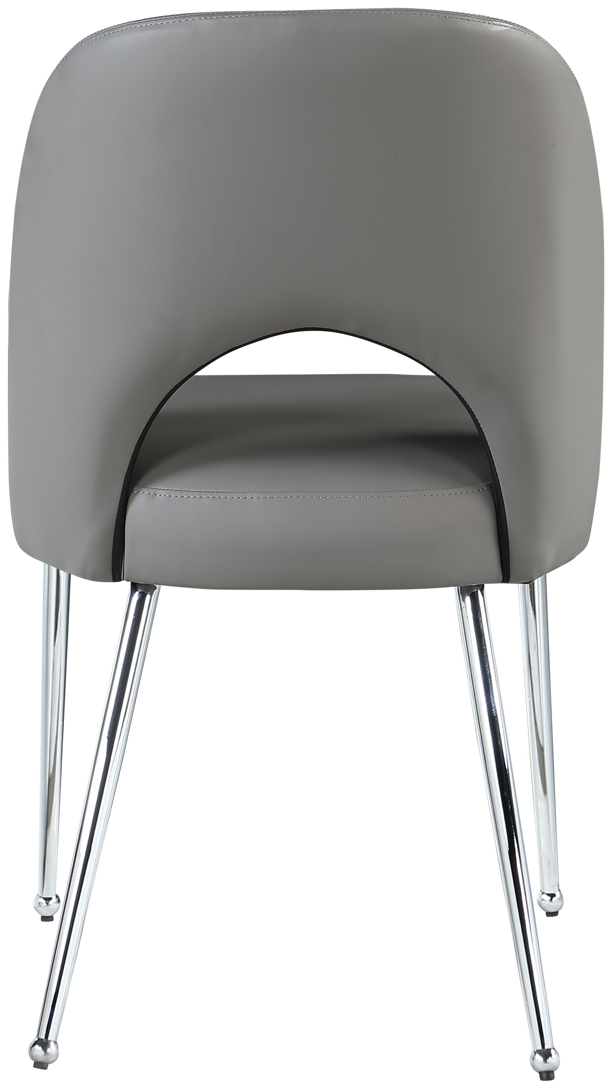 Logan Faux Leather Dining Chair with Chrome Ball Leg Design