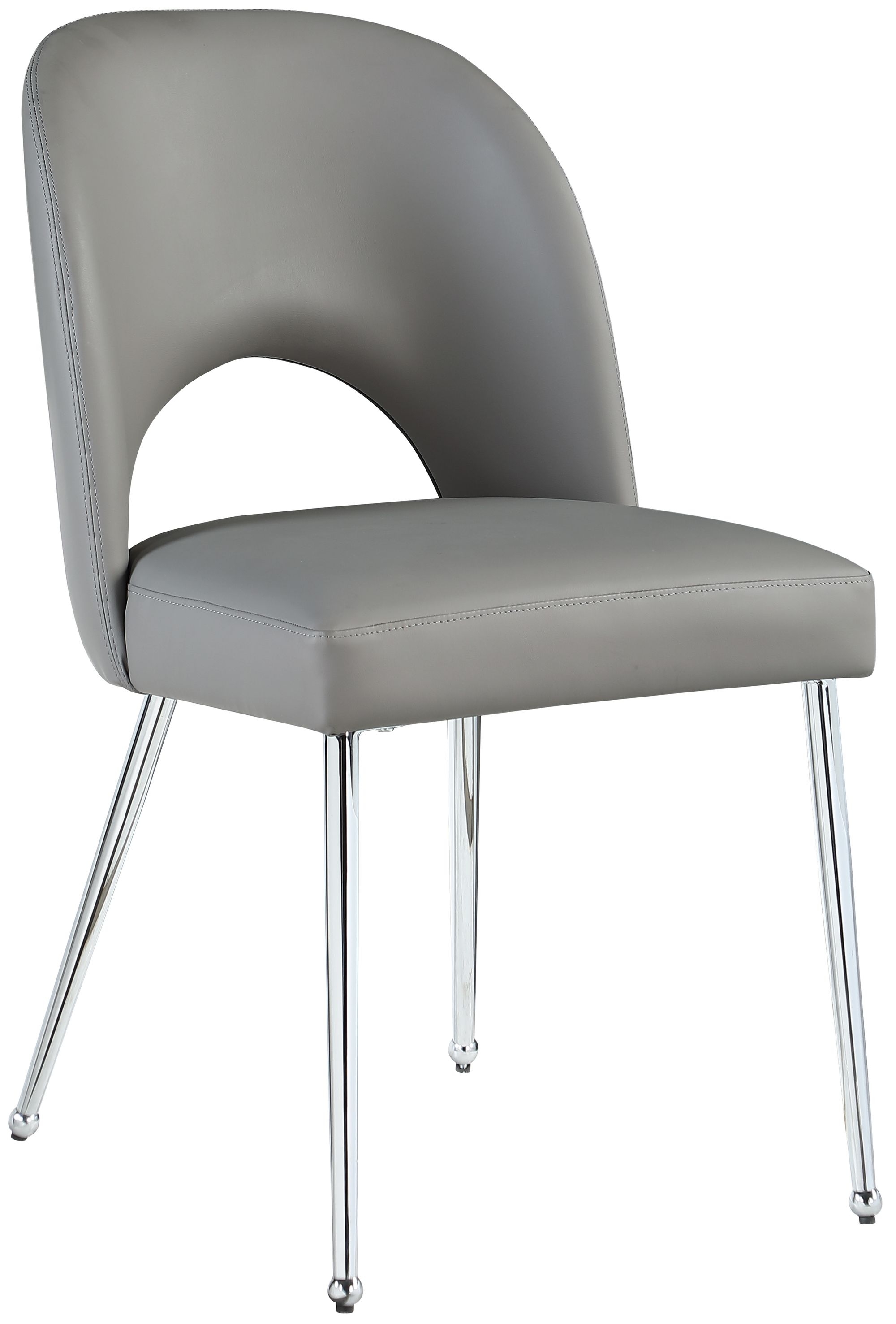 Logan Faux Leather Dining Chair with Chrome Ball Leg Design