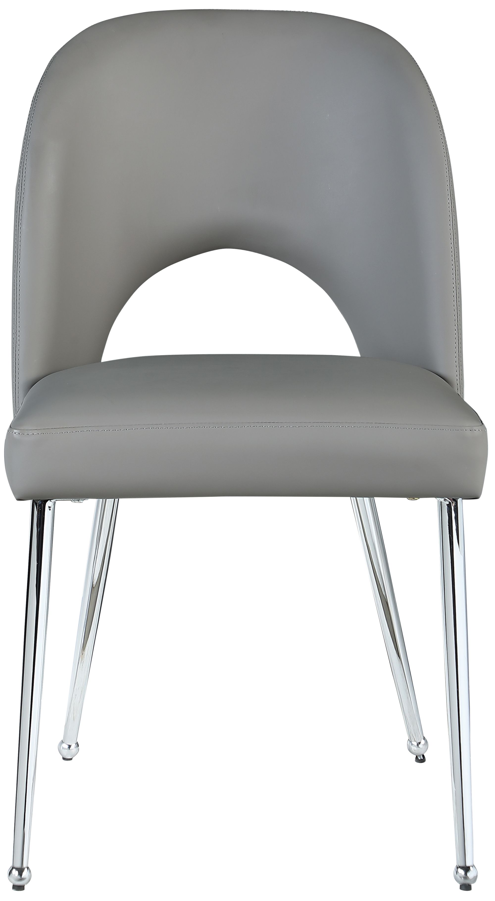 Logan Faux Leather Dining Chair with Chrome Ball Leg Design