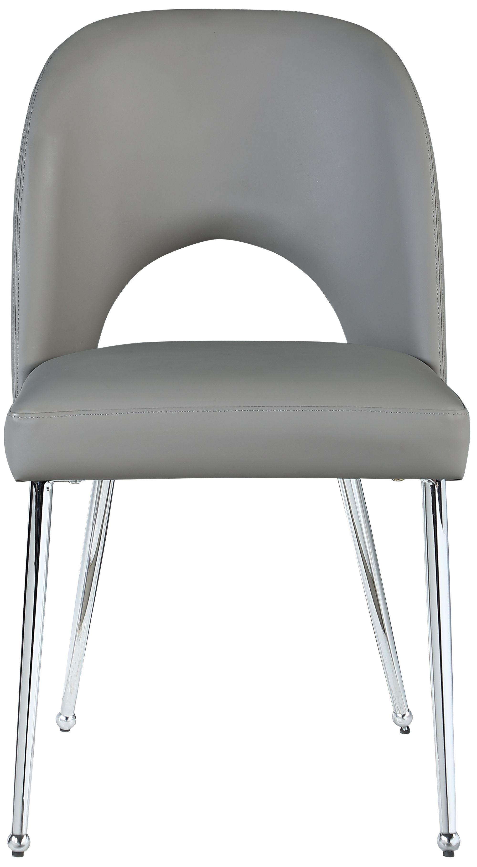 Logan Faux Leather Dining Chair with Chrome Ball Leg Design
