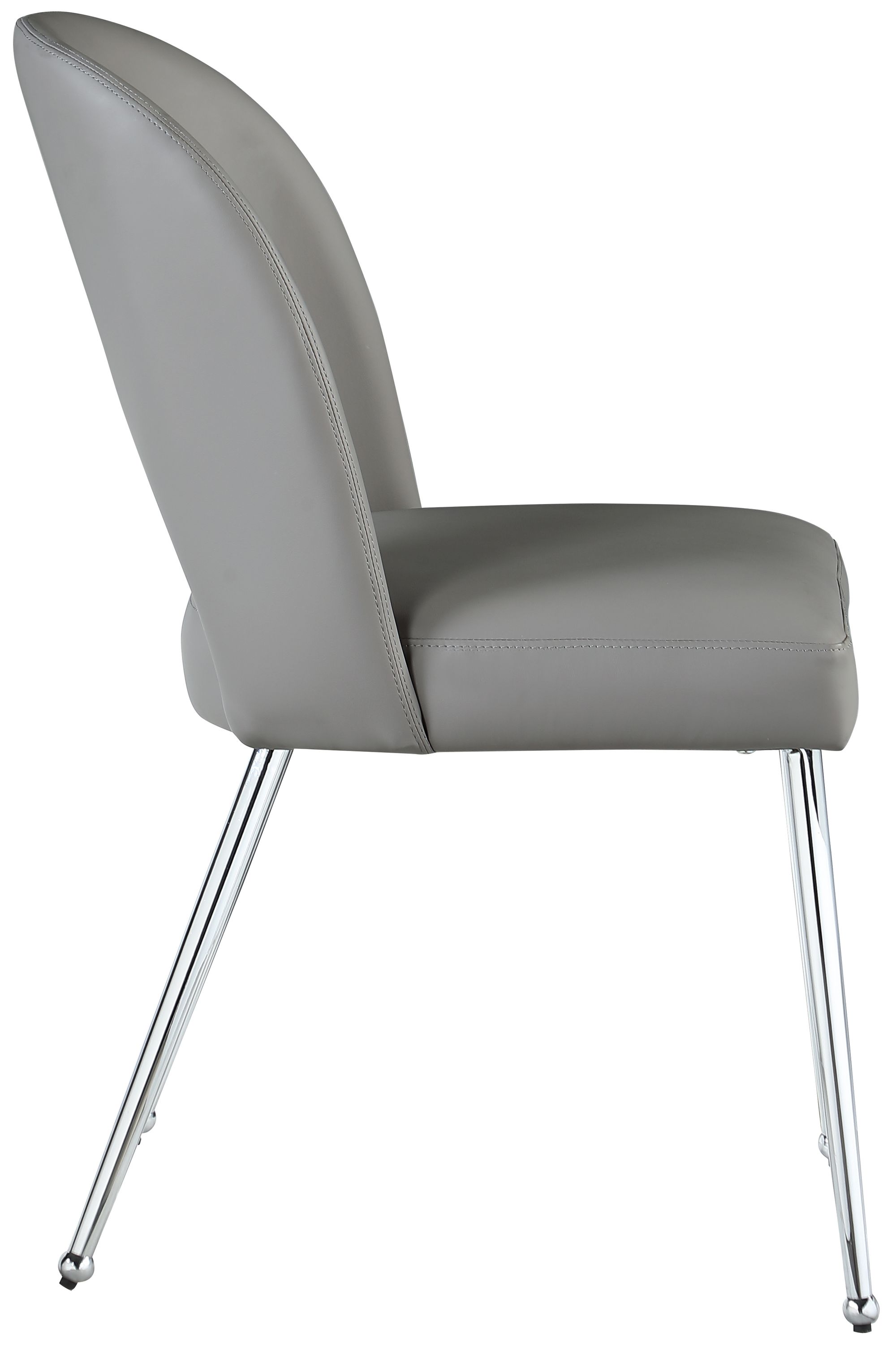 Logan Faux Leather Dining Chair with Chrome Ball Leg Design