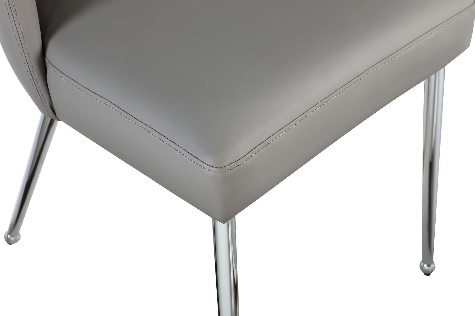 Logan Faux Leather Dining Chair with Chrome Ball Leg Design