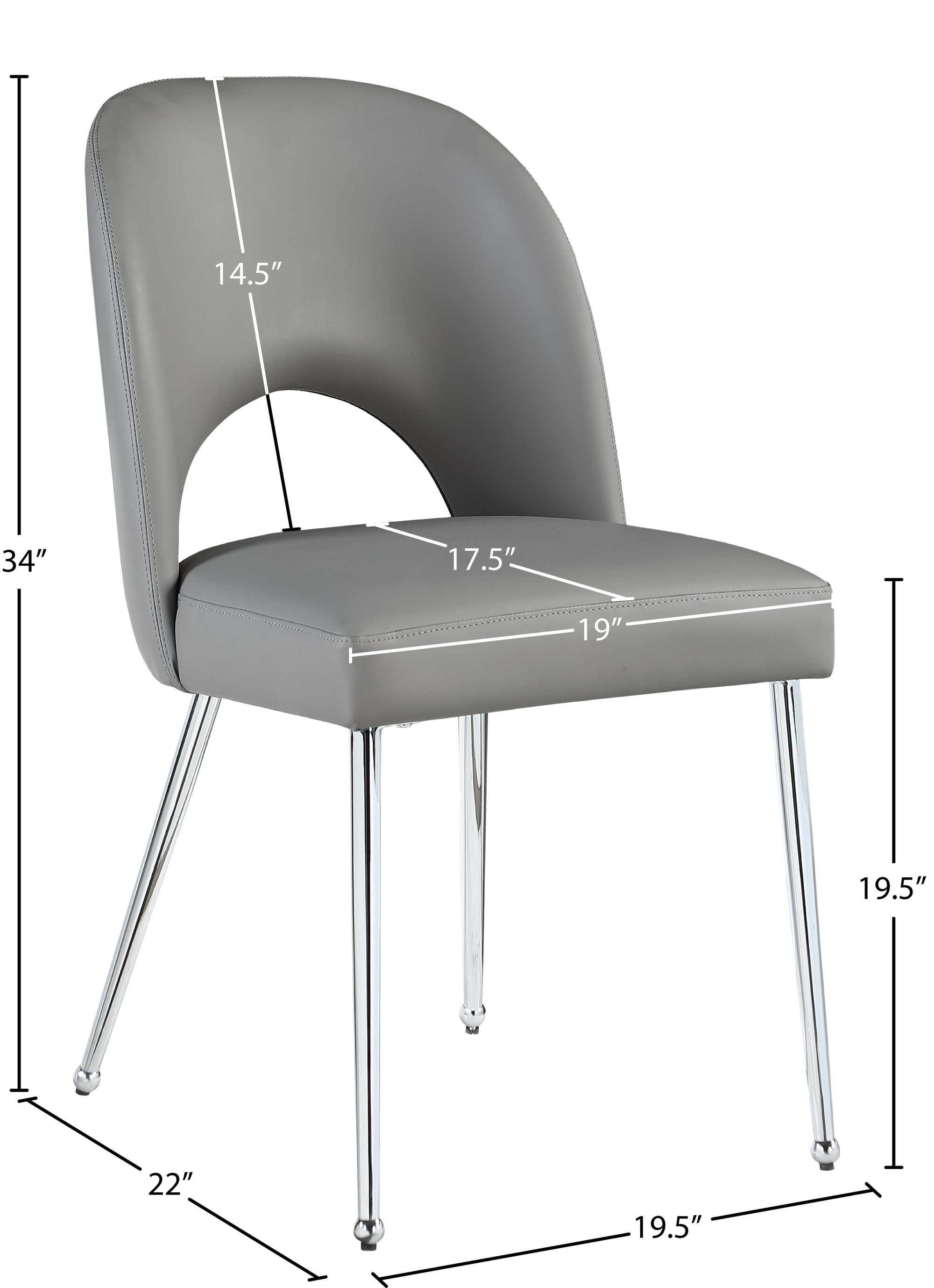 Logan Faux Leather Dining Chair with Chrome Ball Leg Design