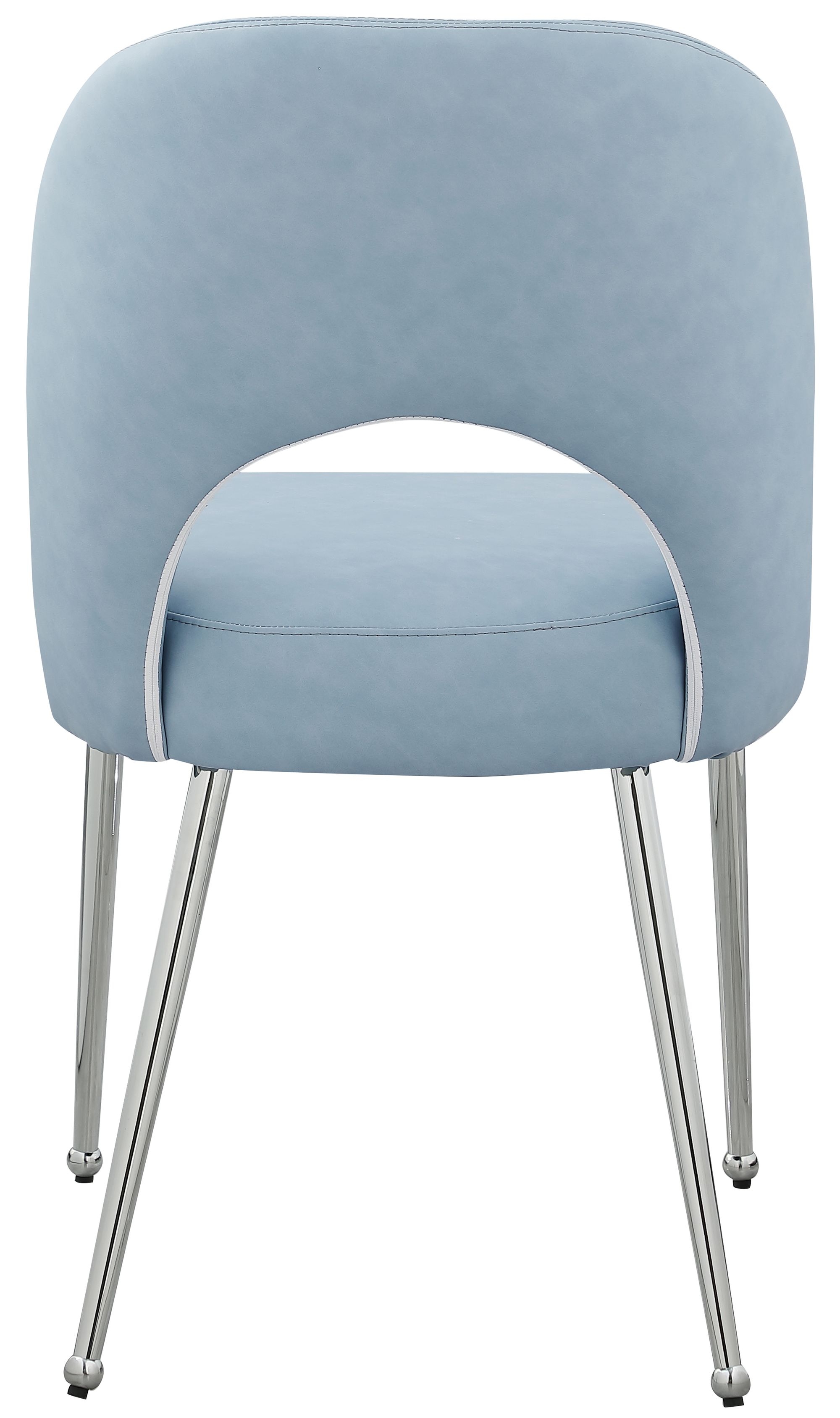 Logan Faux Leather Dining Chair with Chrome Ball Leg Design