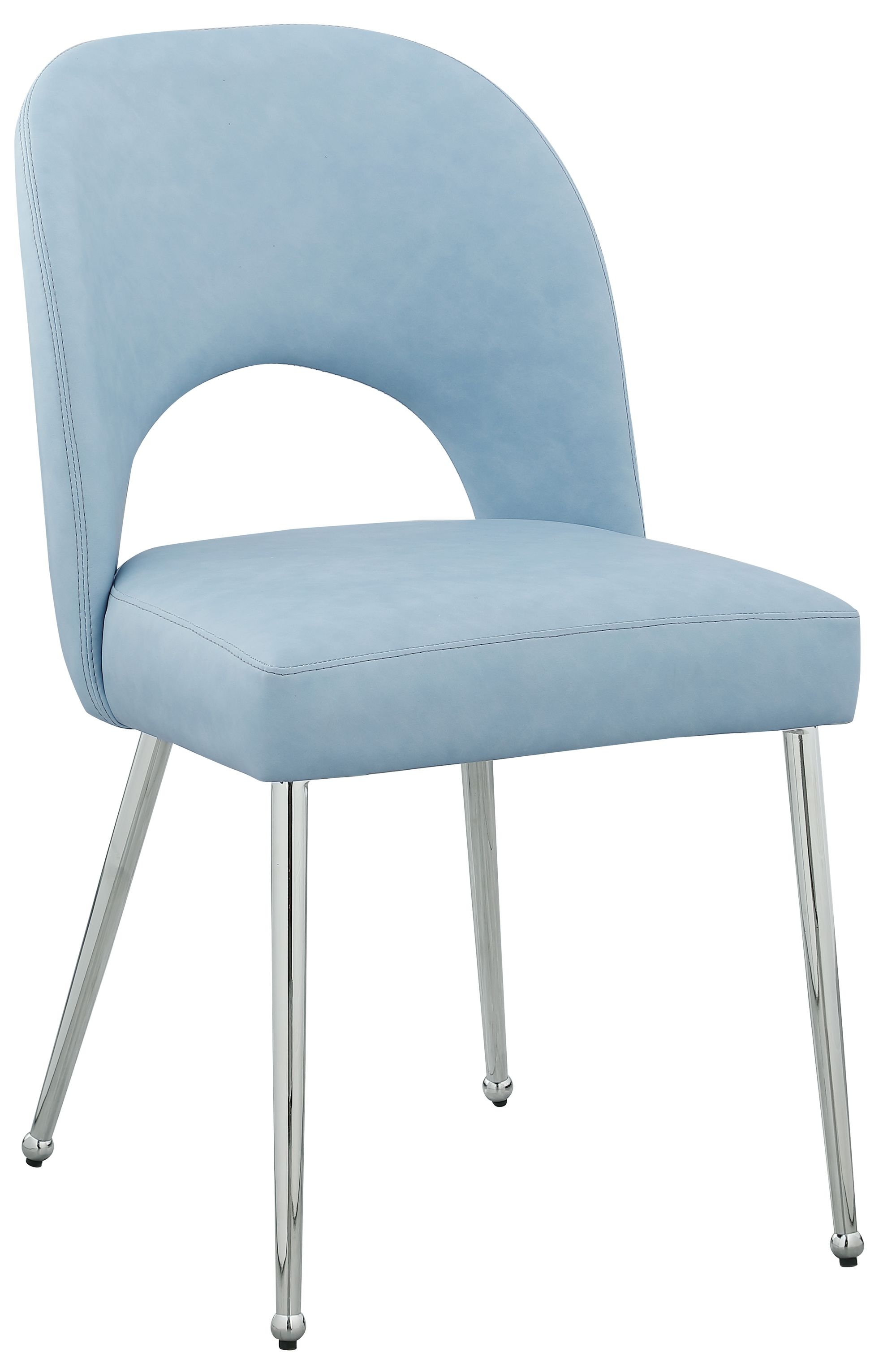 Logan Faux Leather Dining Chair with Chrome Ball Leg Design