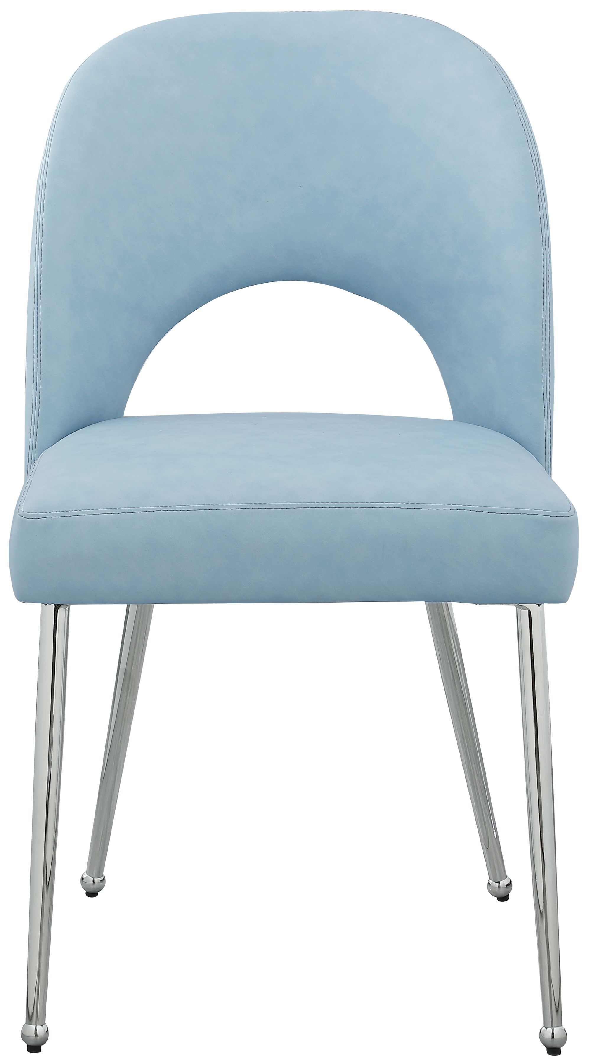 Logan Faux Leather Dining Chair with Chrome Ball Leg Design