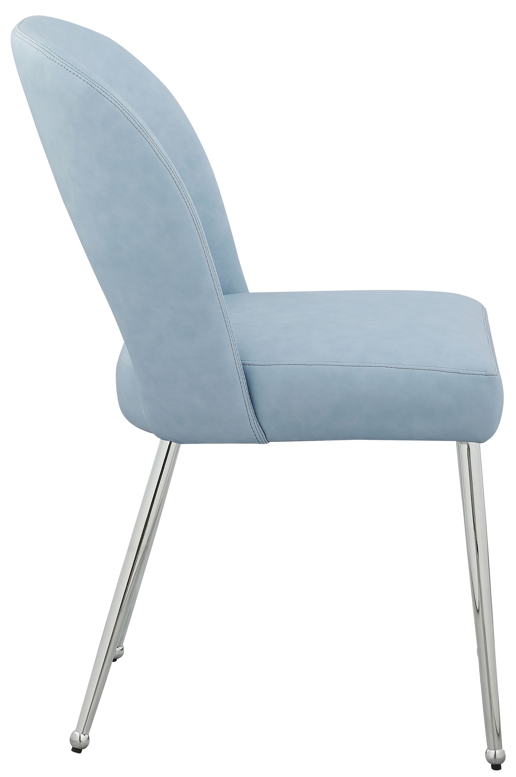 Logan Faux Leather Dining Chair with Chrome Ball Leg Design