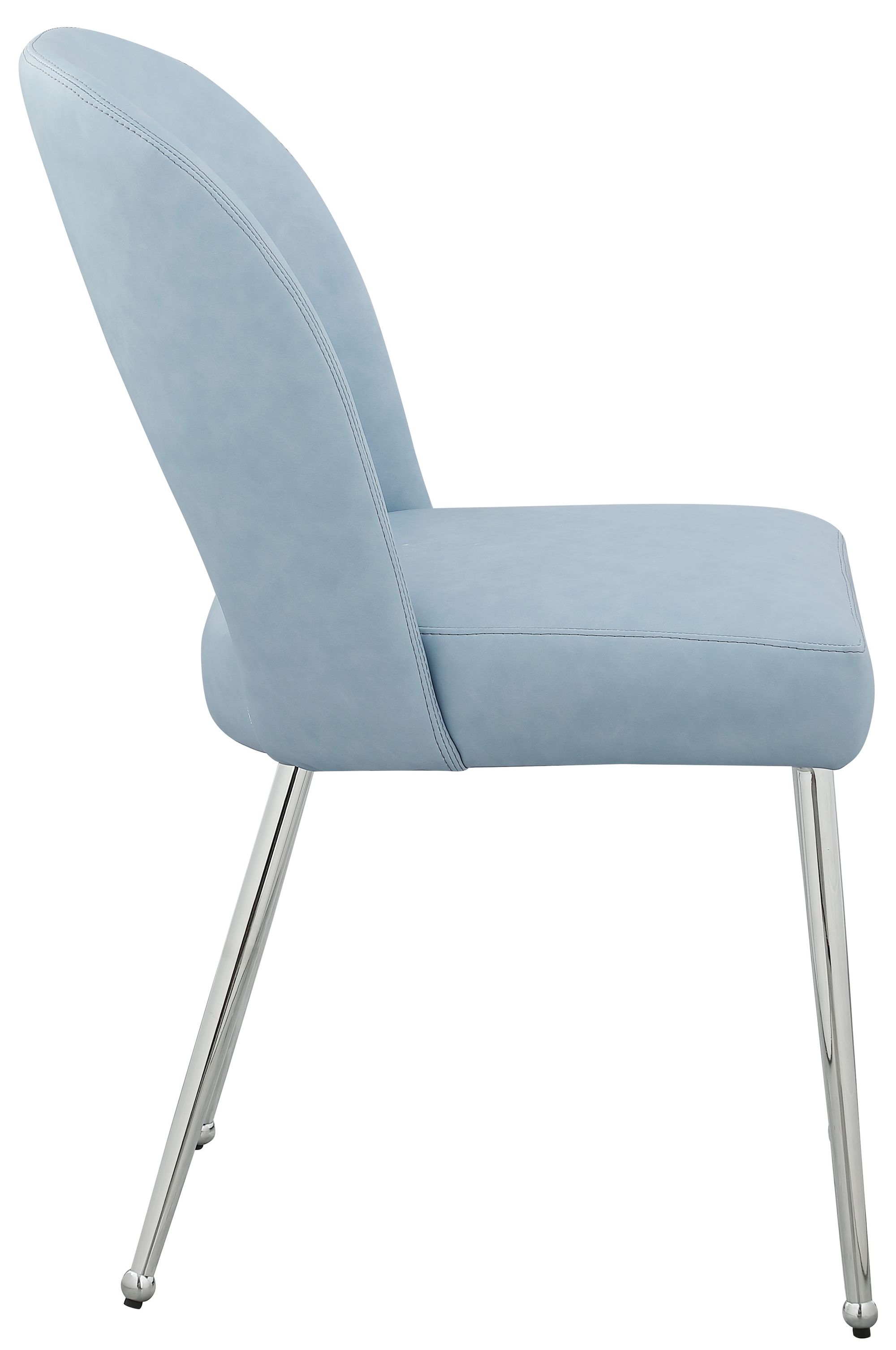 Logan Faux Leather Dining Chair with Chrome Ball Leg Design