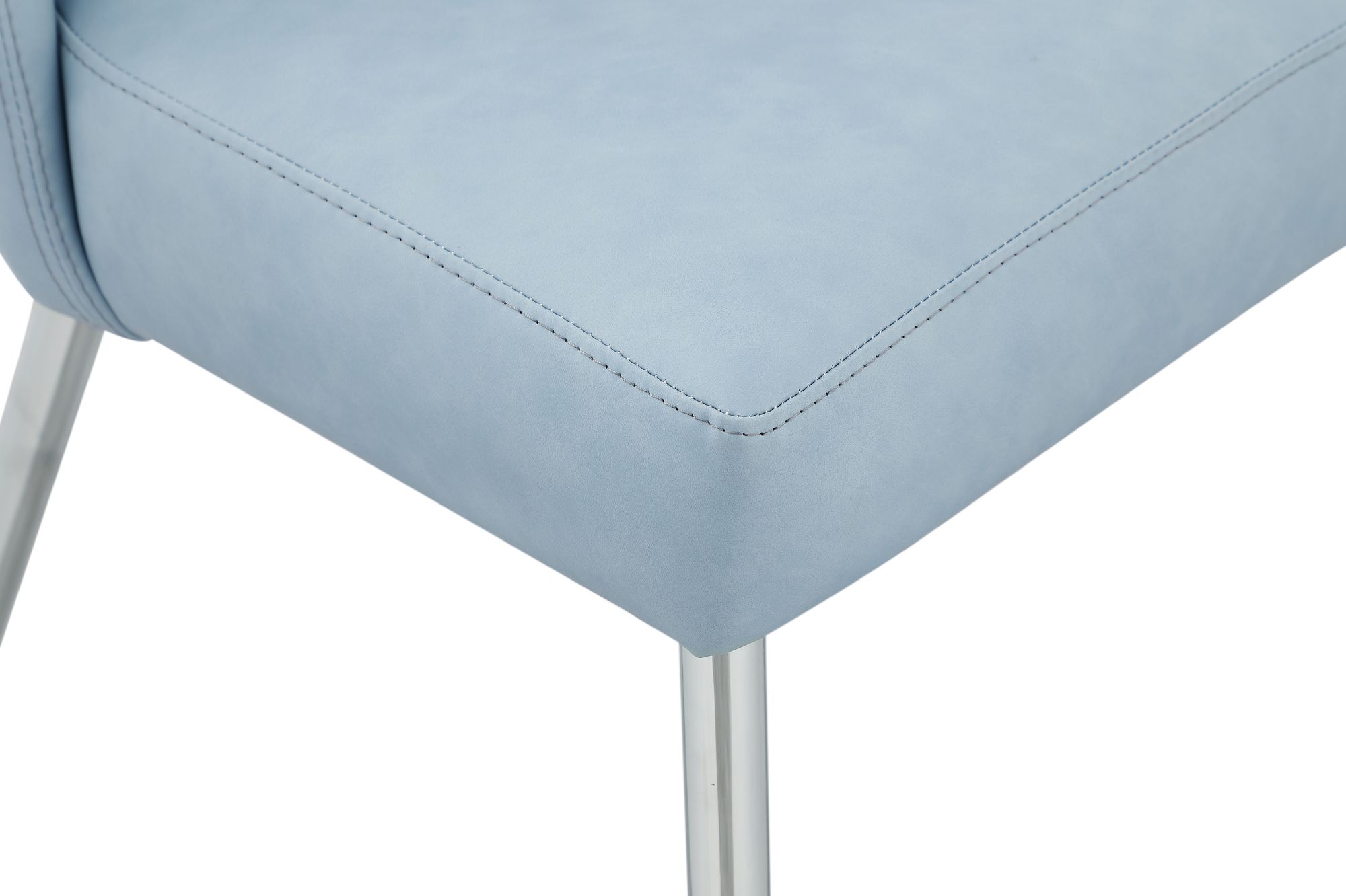 Logan Faux Leather Dining Chair with Chrome Ball Leg Design