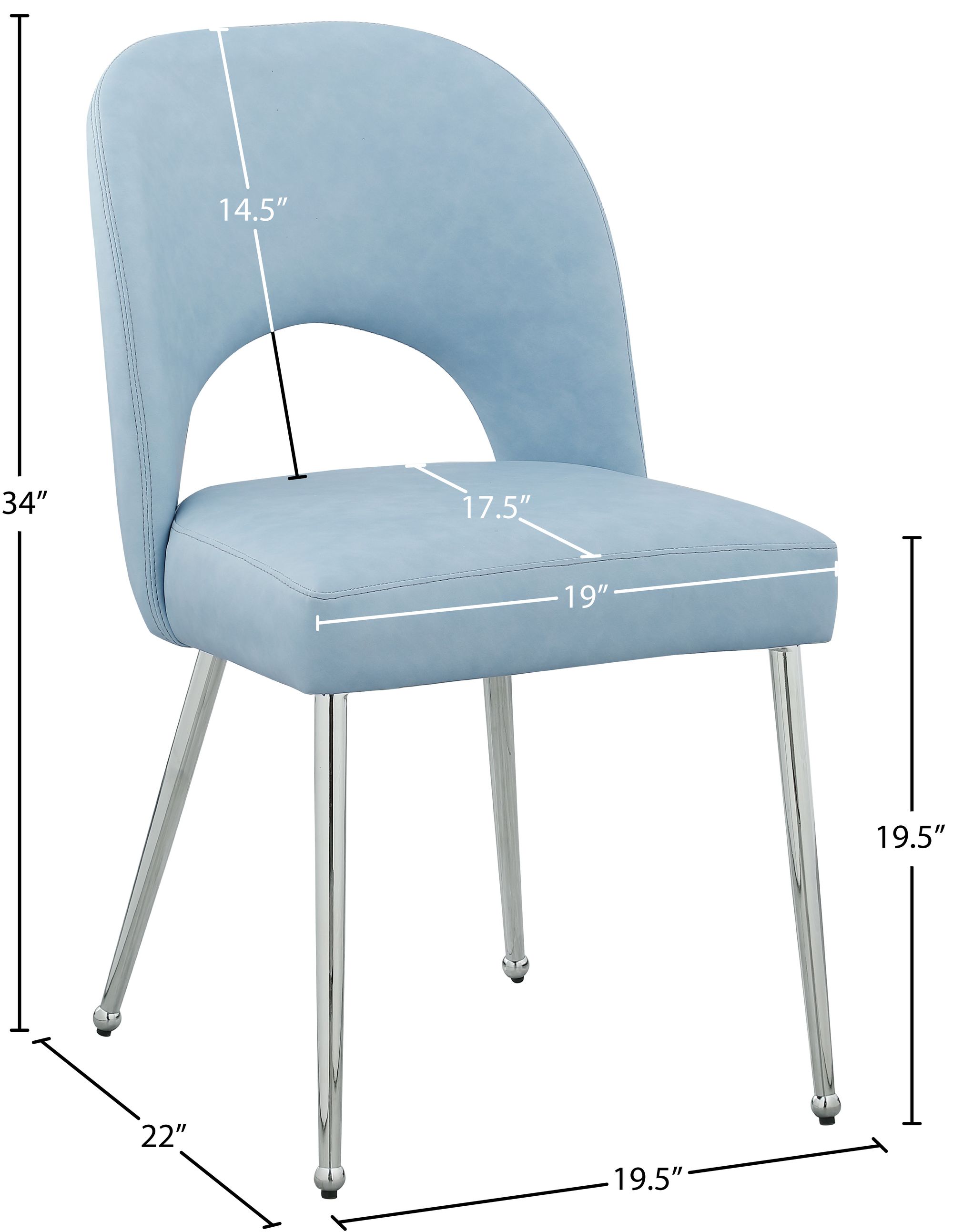 Logan Faux Leather Dining Chair with Chrome Ball Leg Design