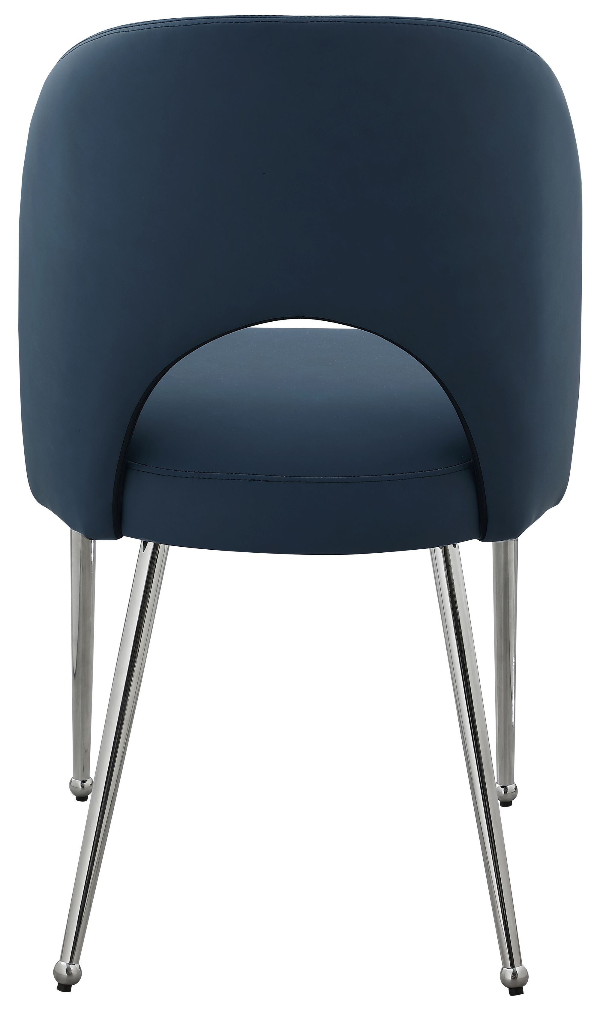 Logan Faux Leather Dining Chair with Chrome Ball Leg Design