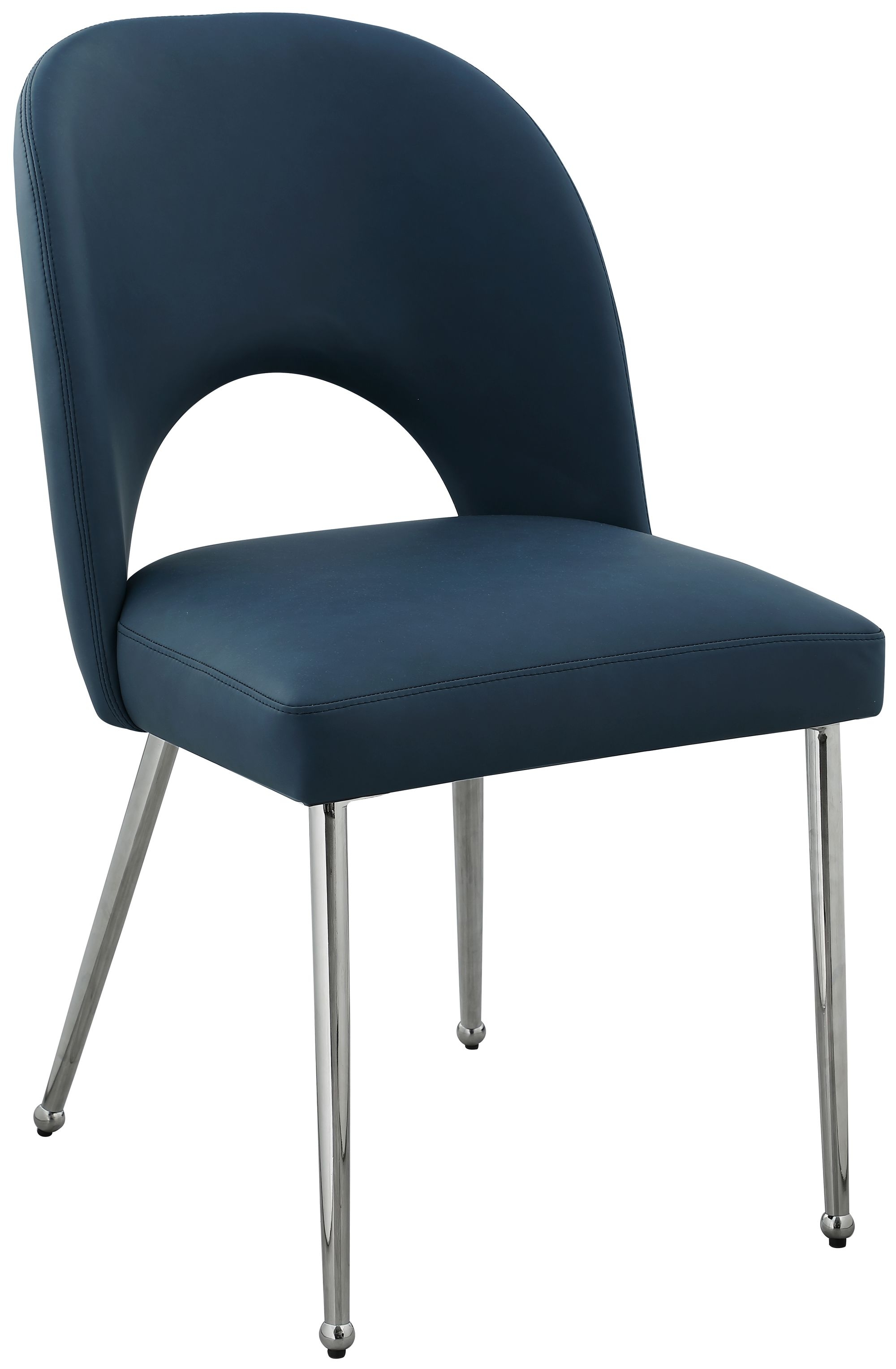 Logan Faux Leather Dining Chair with Chrome Ball Leg Design