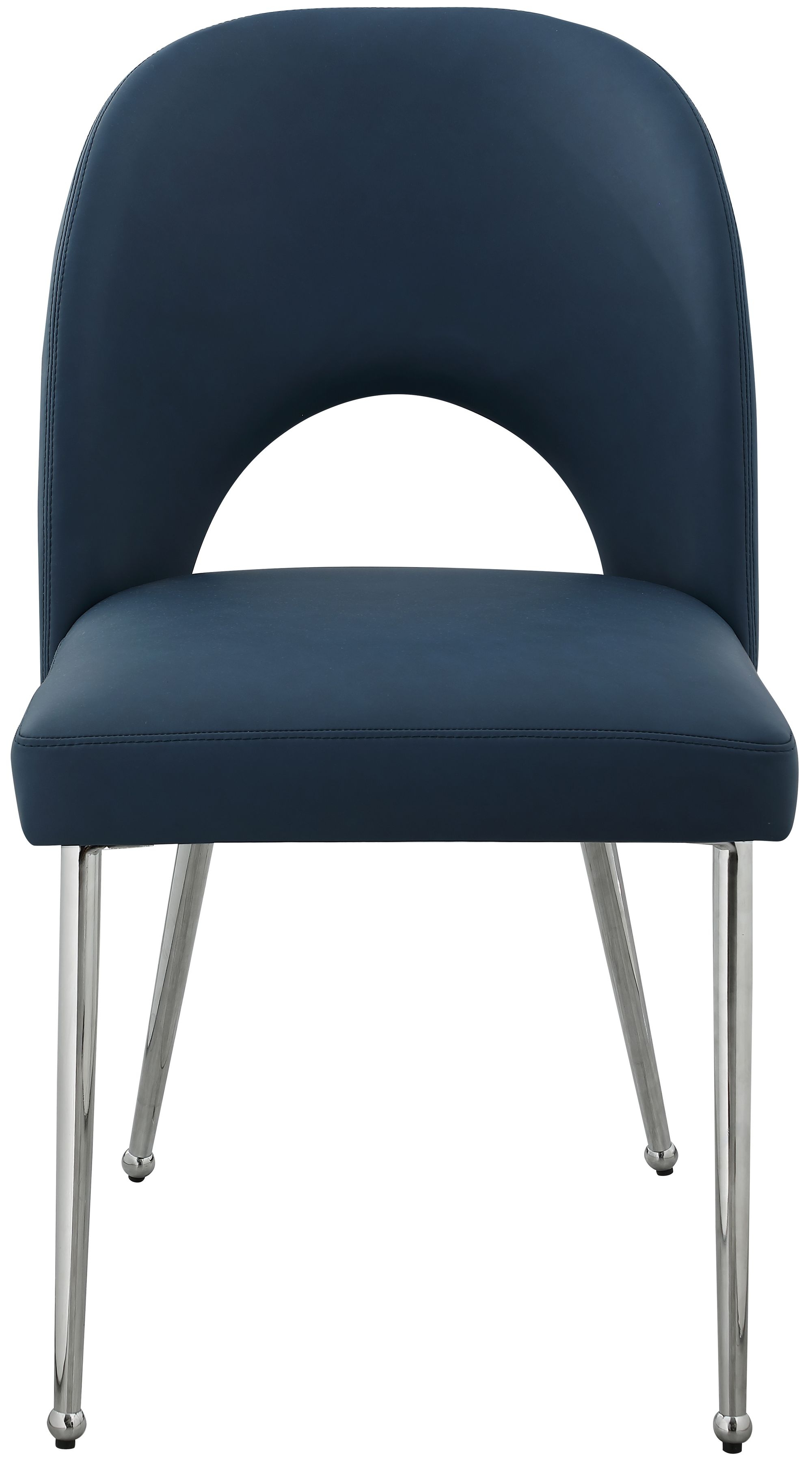 Logan Faux Leather Dining Chair with Chrome Ball Leg Design