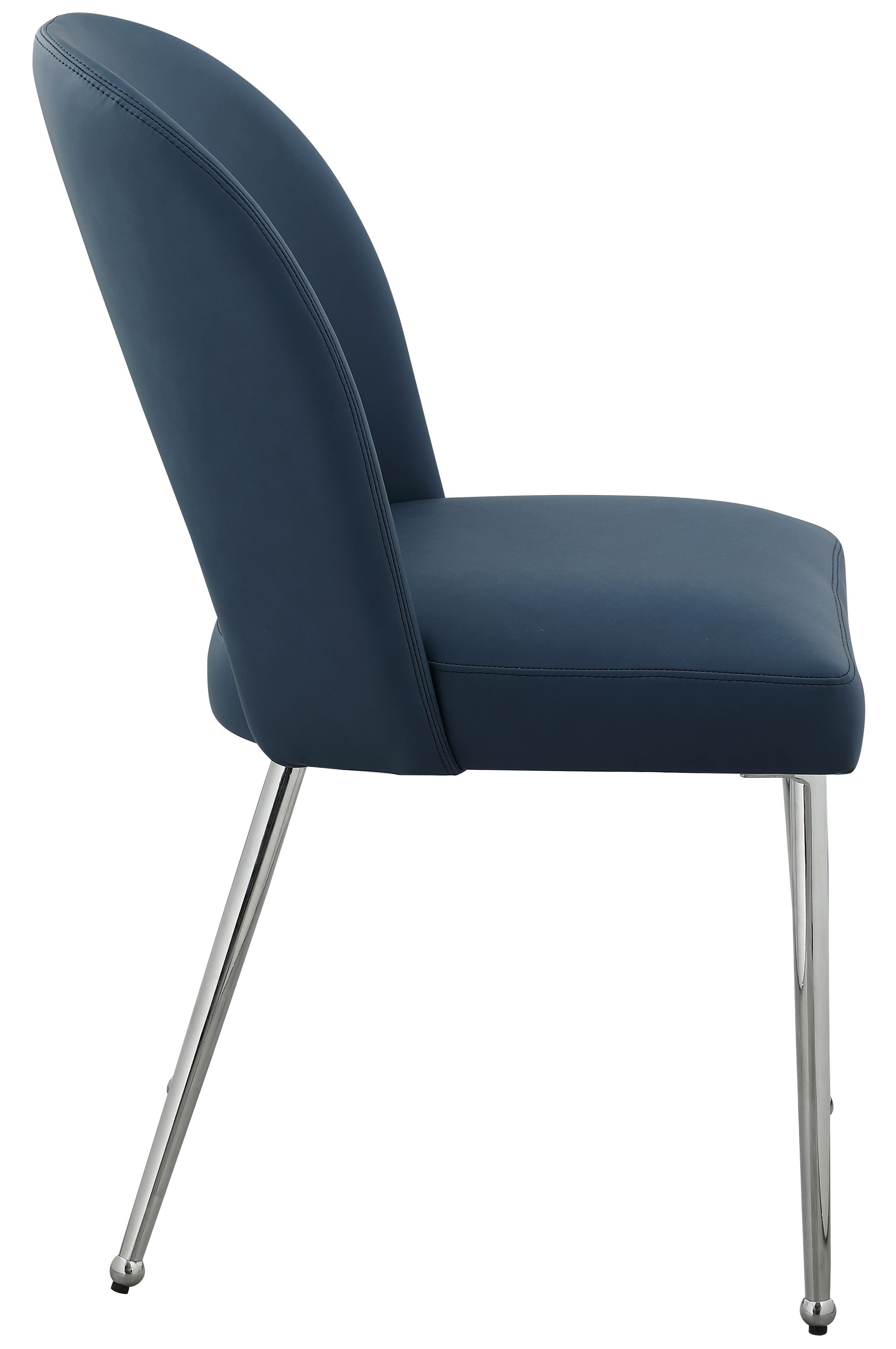 Logan Faux Leather Dining Chair with Chrome Ball Leg Design