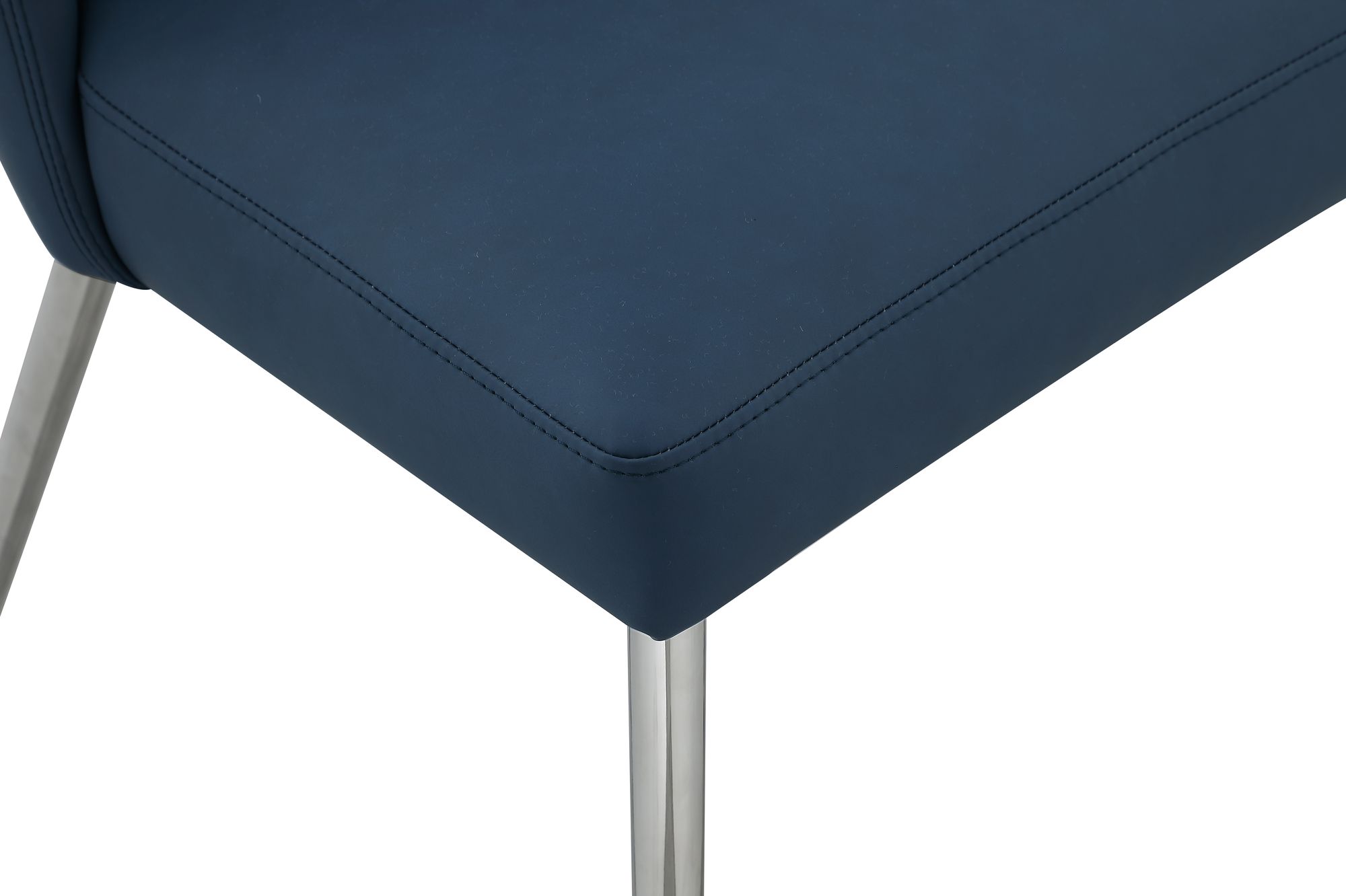 Logan Faux Leather Dining Chair with Chrome Ball Leg Design
