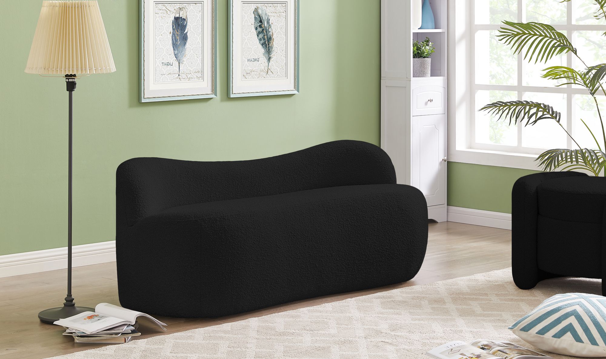 Flair Boucle Fabric Bench