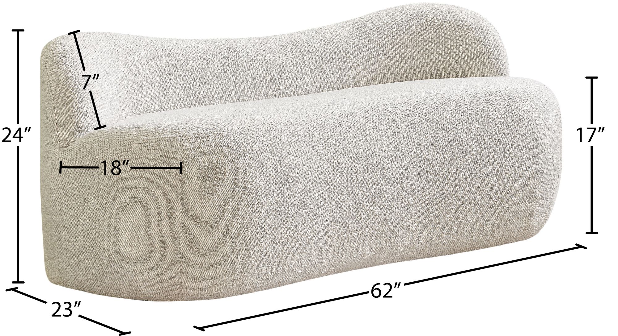 Flair Boucle Fabric Bench