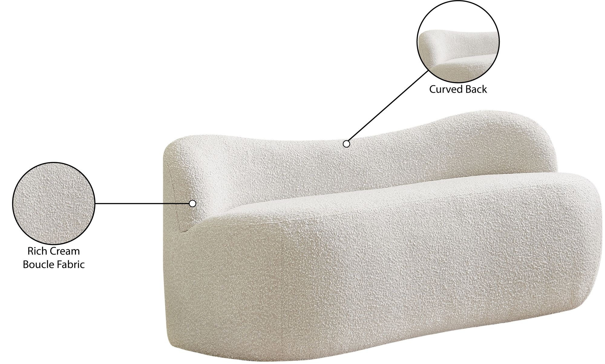Flair Boucle Fabric Bench