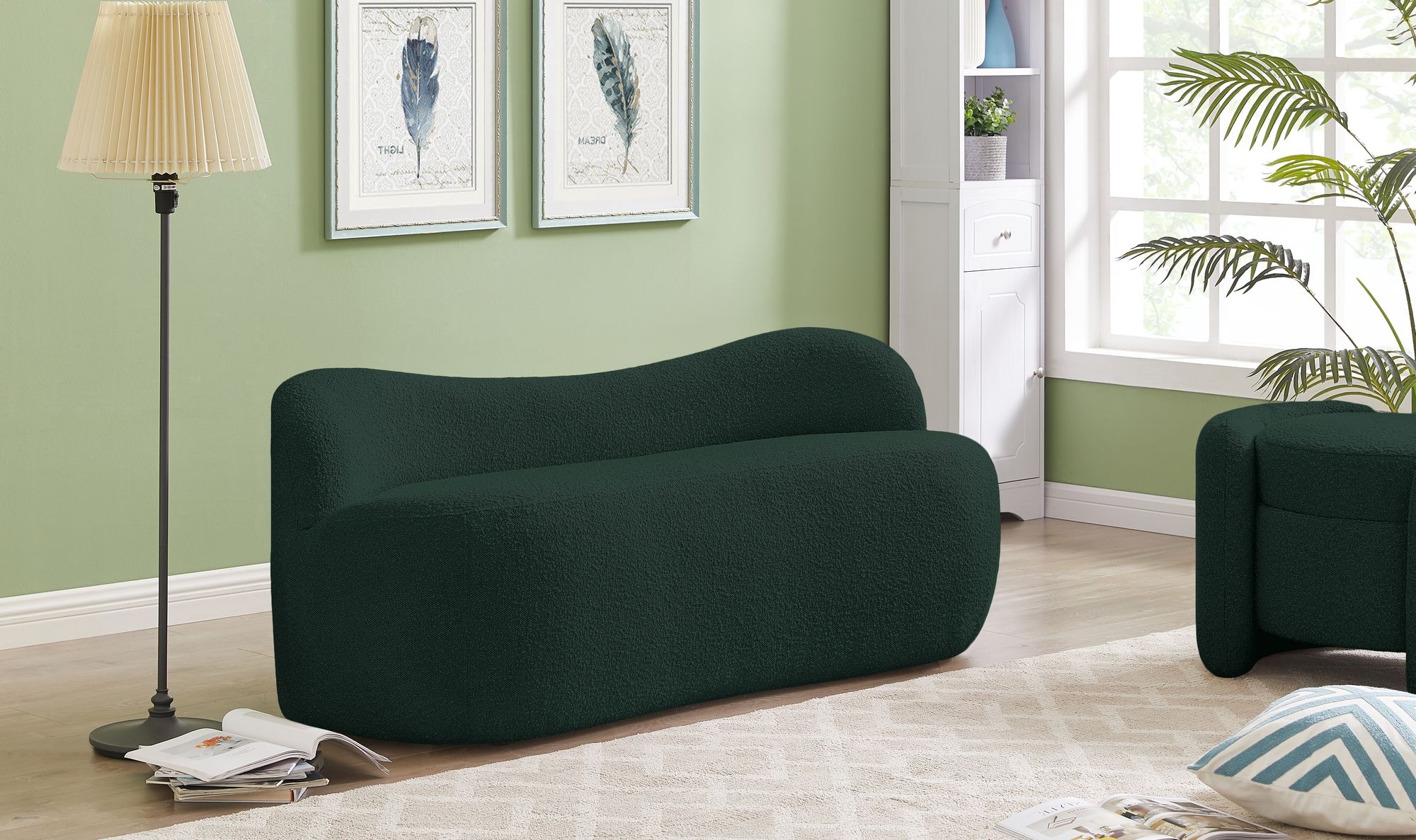 Flair Boucle Fabric Bench