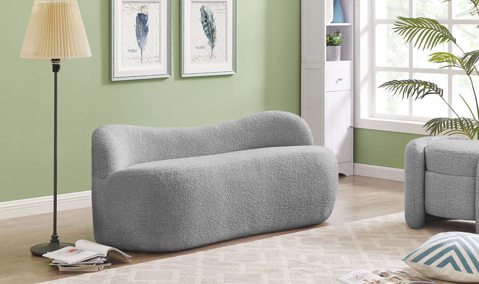 Flair Boucle Fabric Bench