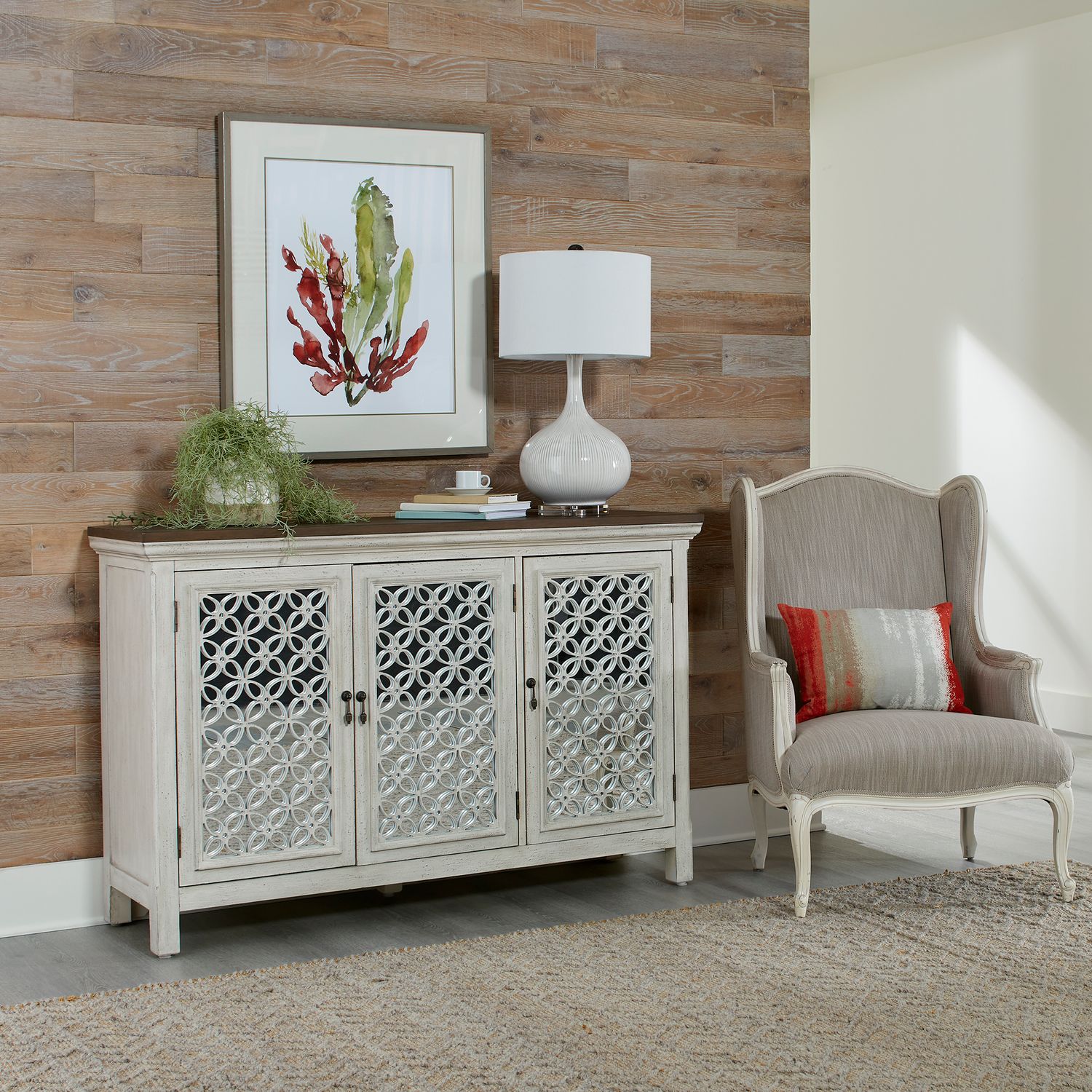 Westridge Wood Accent Cabinet w/3 Doors