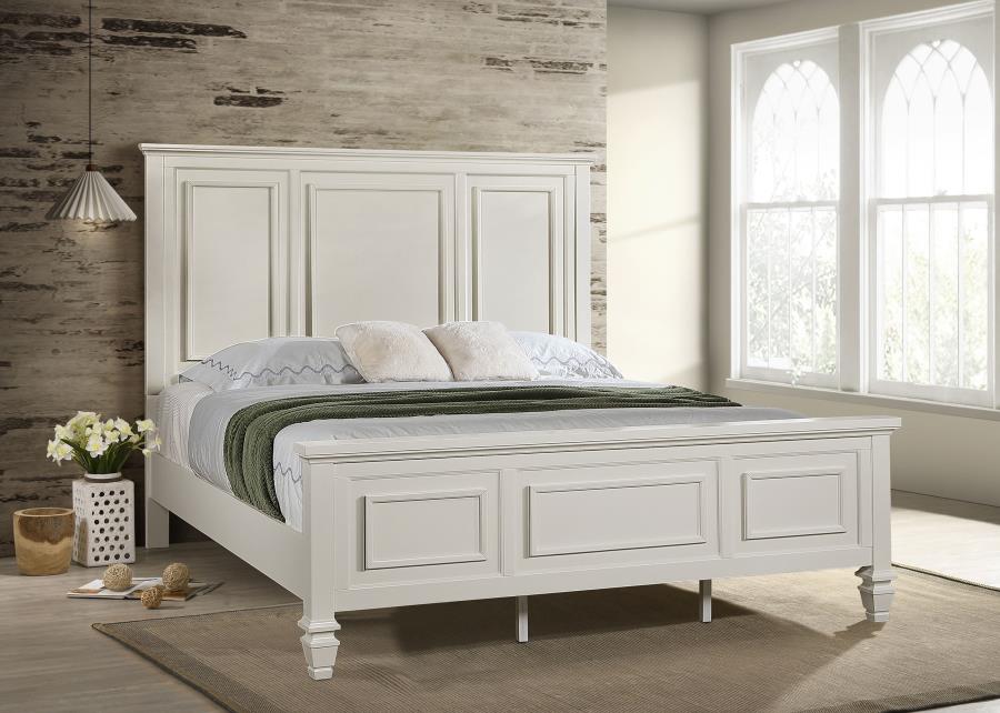 Sandy Beach Panel Bed w/High Headboard, California King Size