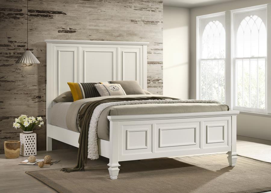 Sandy Beach Panel Bed w/High Headboard, Queen Size