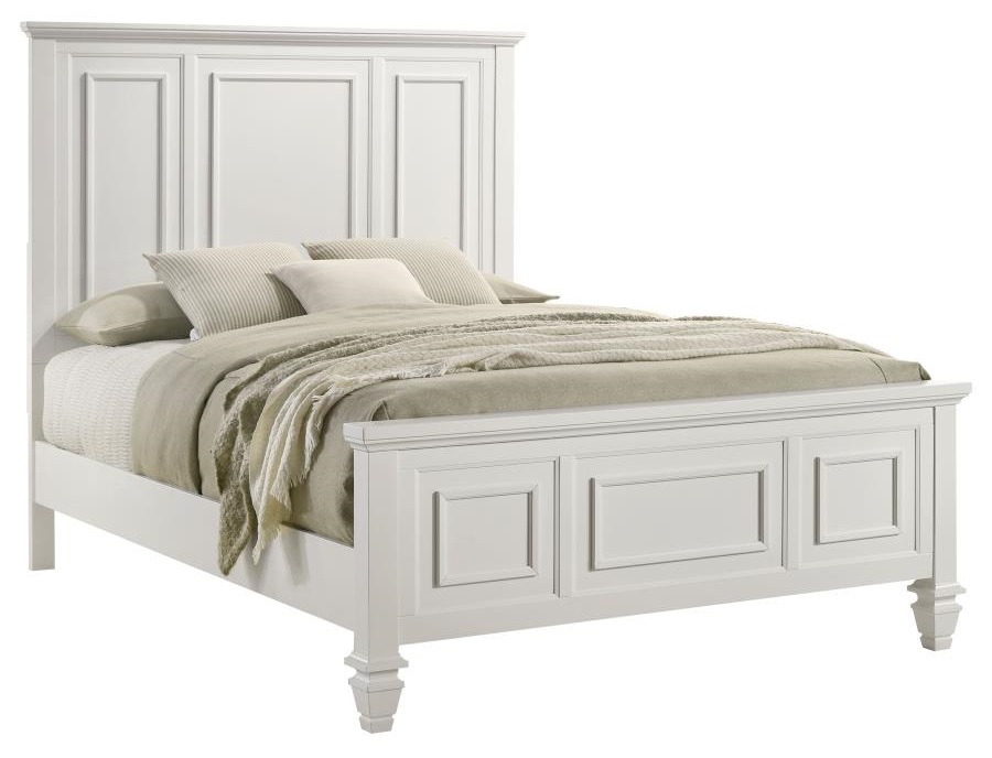 Sandy Beach Wood Panel Bed w/High Headboard