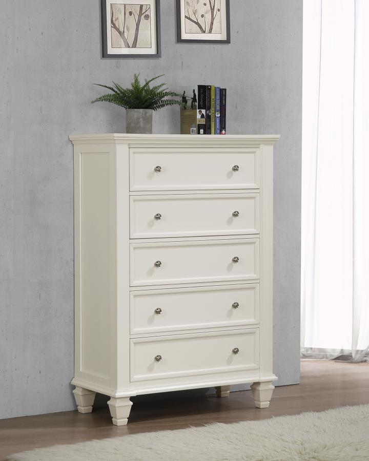 Sandy Beach Wood Chest w/5 Drawers